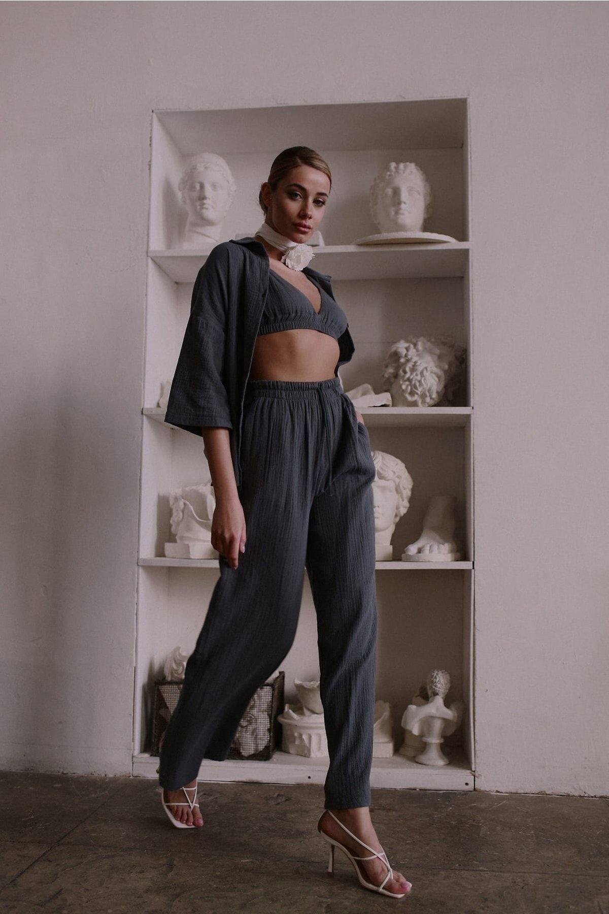 Bohemai Reyna Anthracite Muslin 3 Piece Set