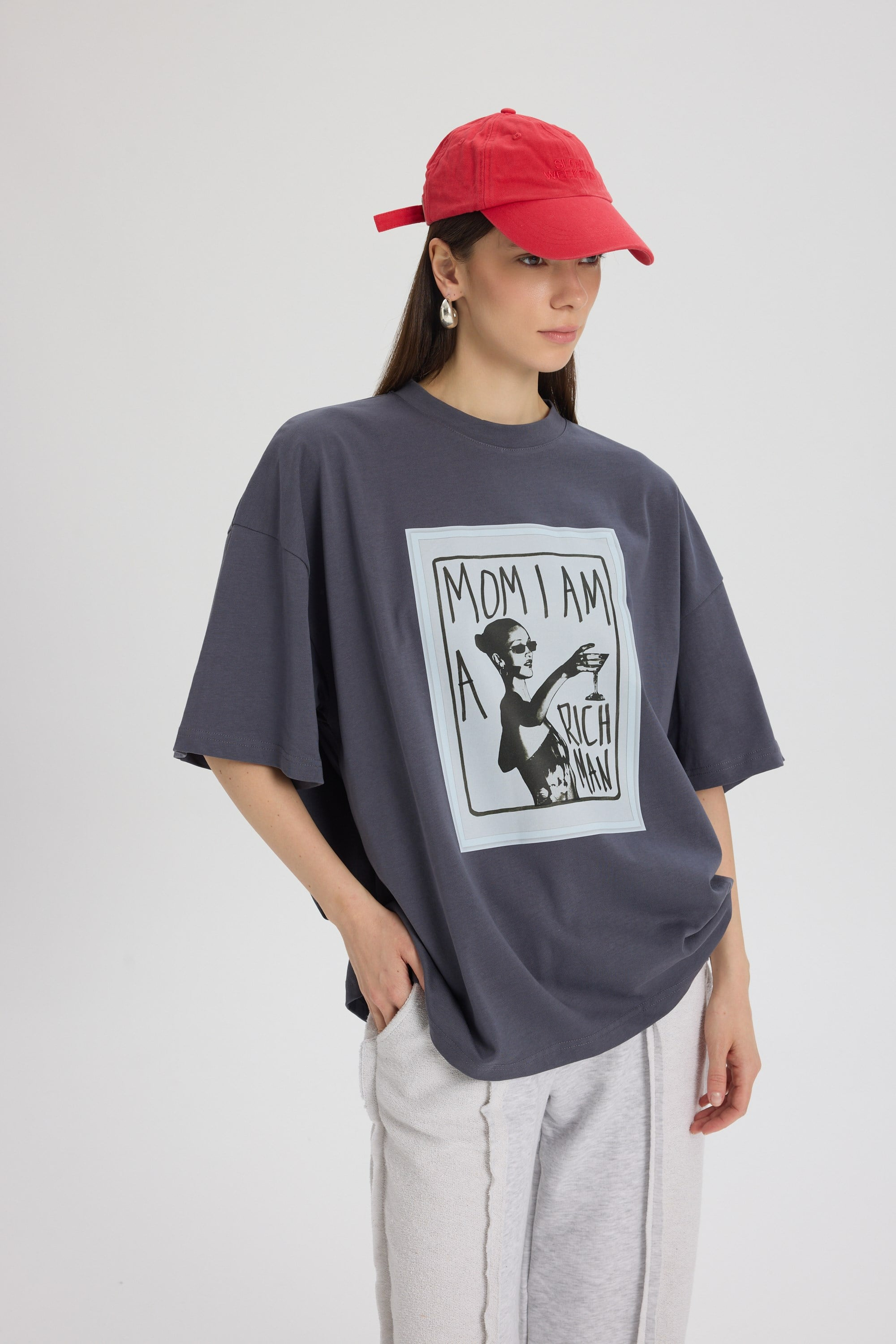 Rich Woman Oversize Füme T-Shirt