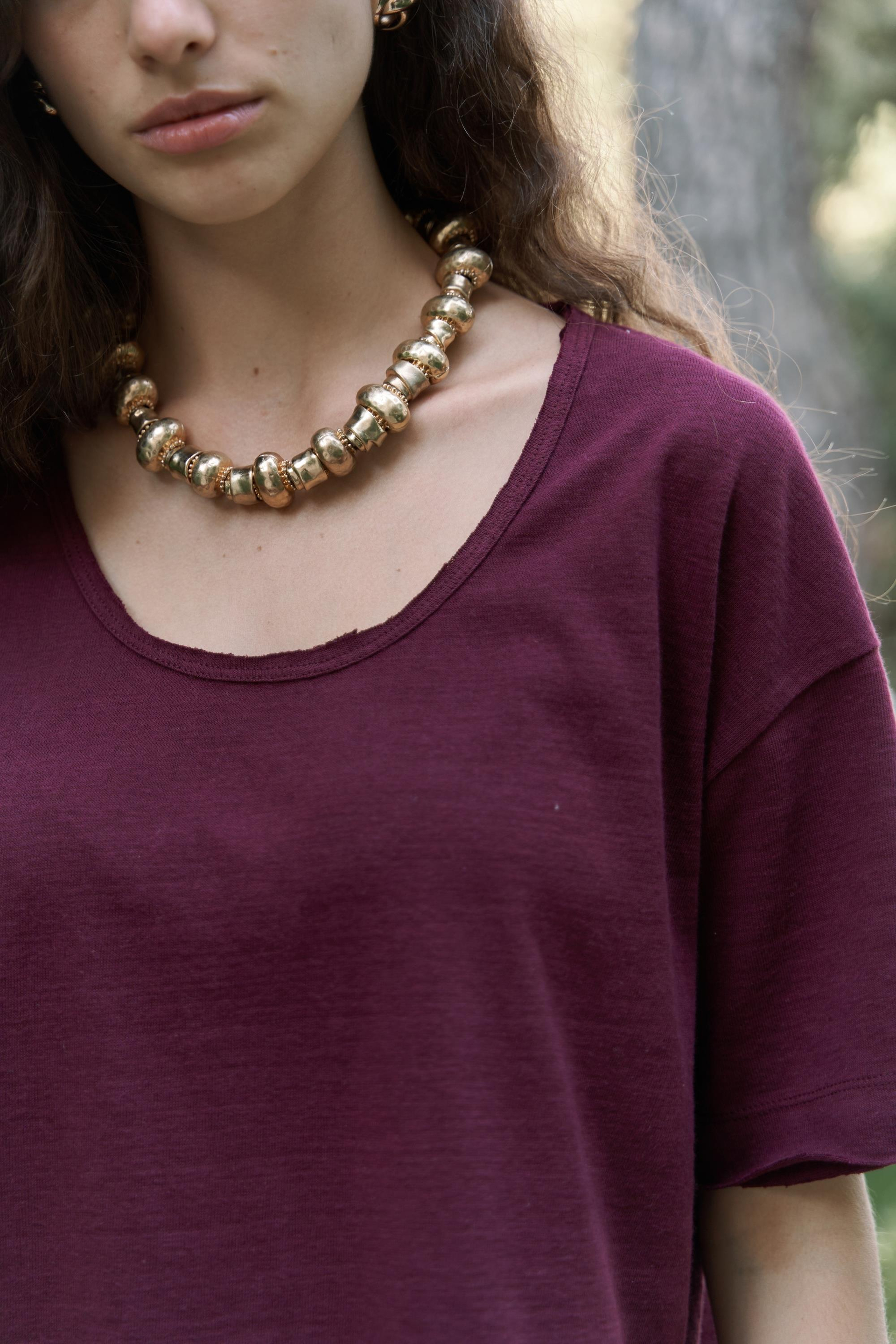 Ripley Yarım Kol Bordo T-Shirt