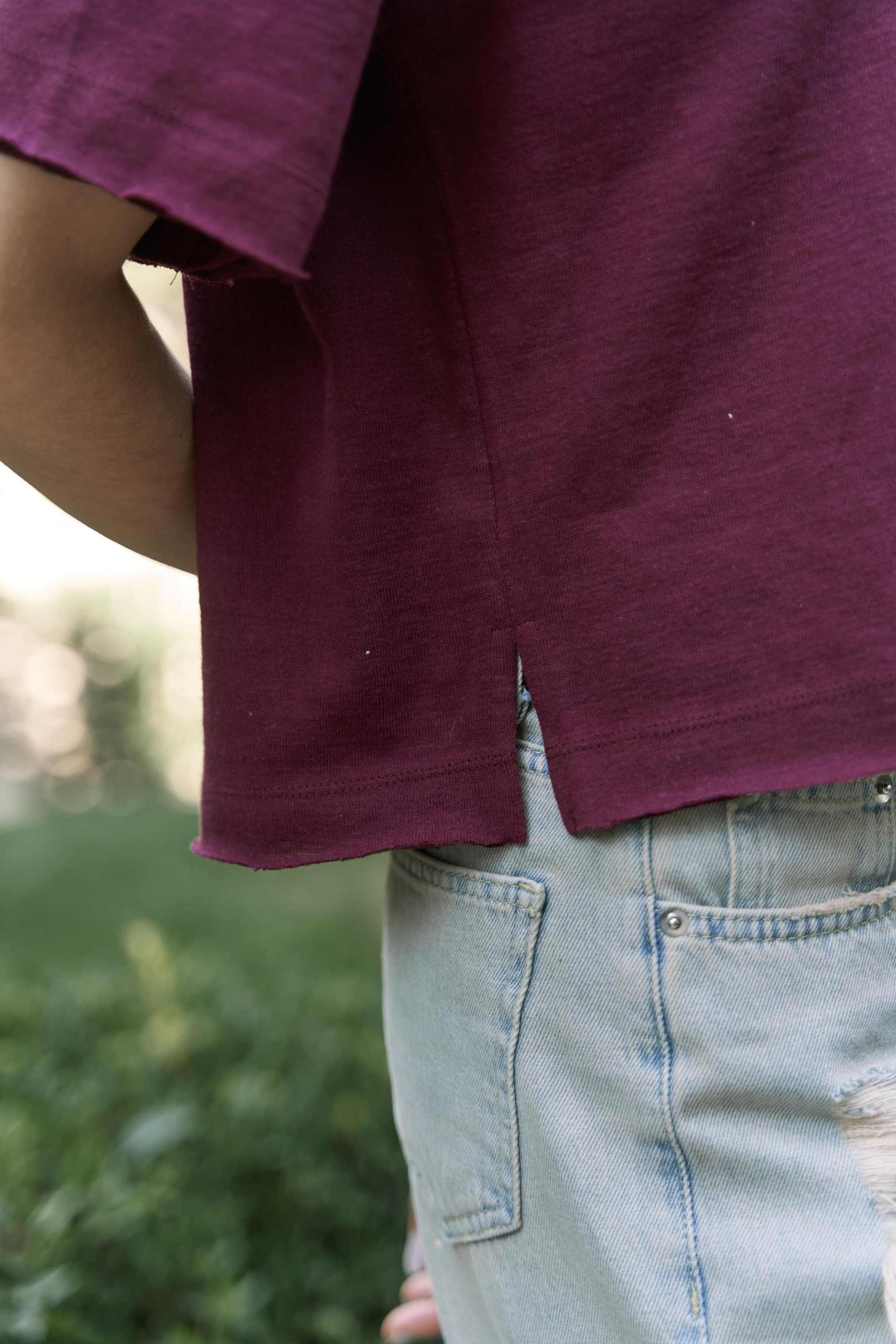 Ripley Yarım Kol Bordo T-Shirt