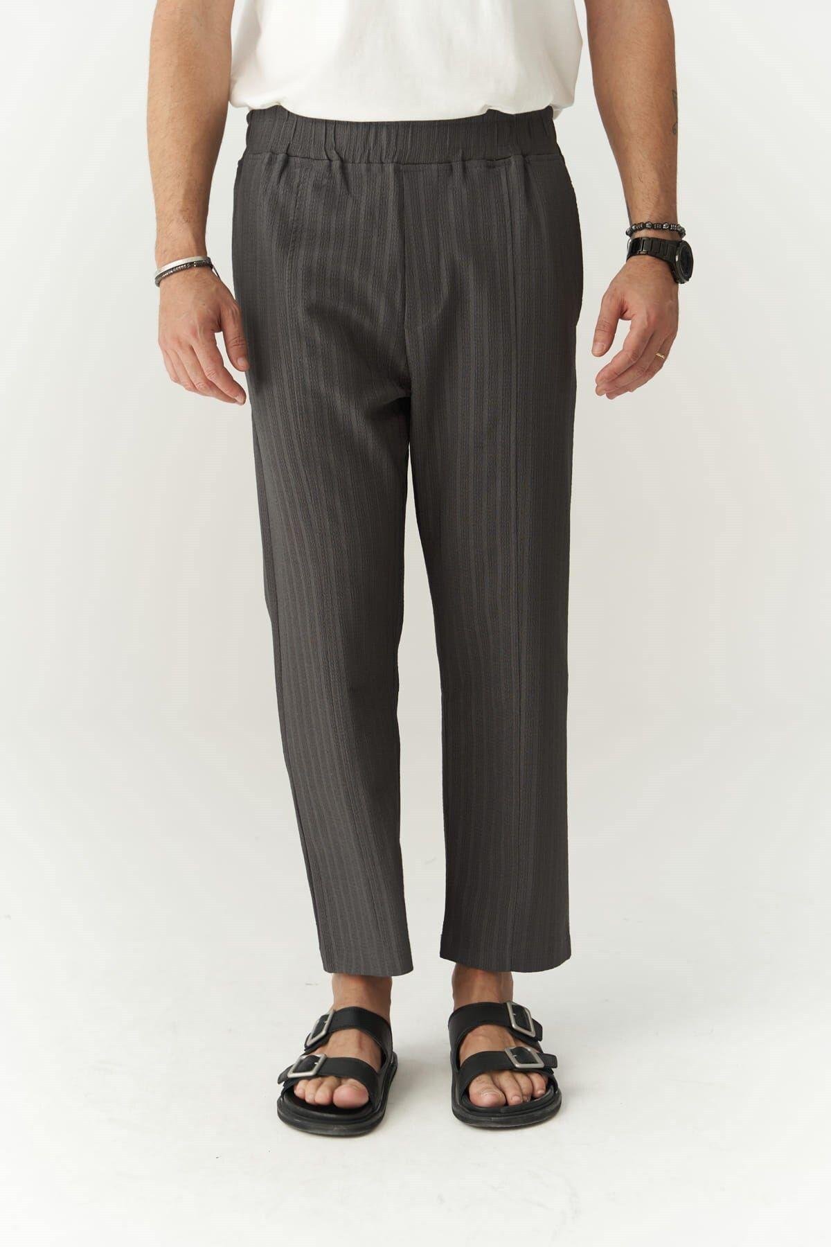 Robin Men's Rachel Knitted Fabric Anthracite Trousers