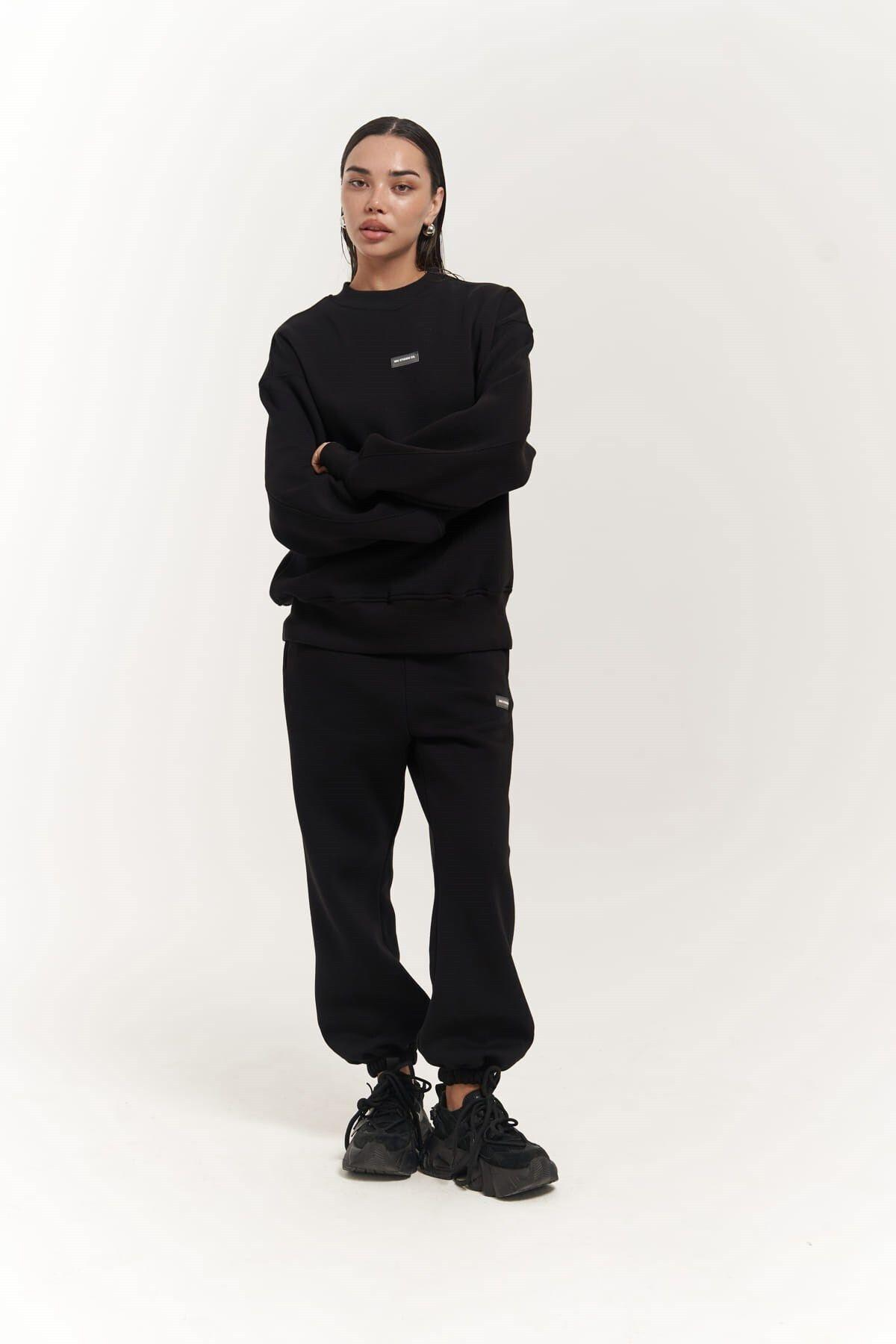 Romana Crew Neck Black Tracksuit 