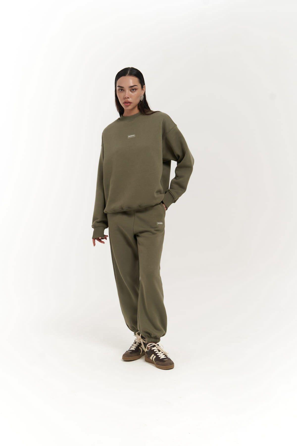 Romana Crew Neck Soft Khaki Tracksuit