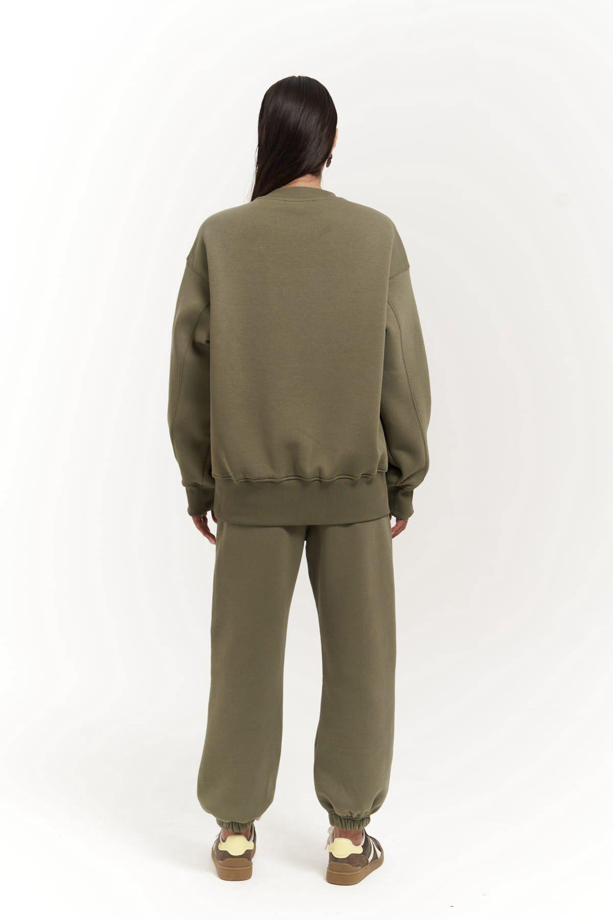 Romana Crew Neck Soft Khaki Tracksuit