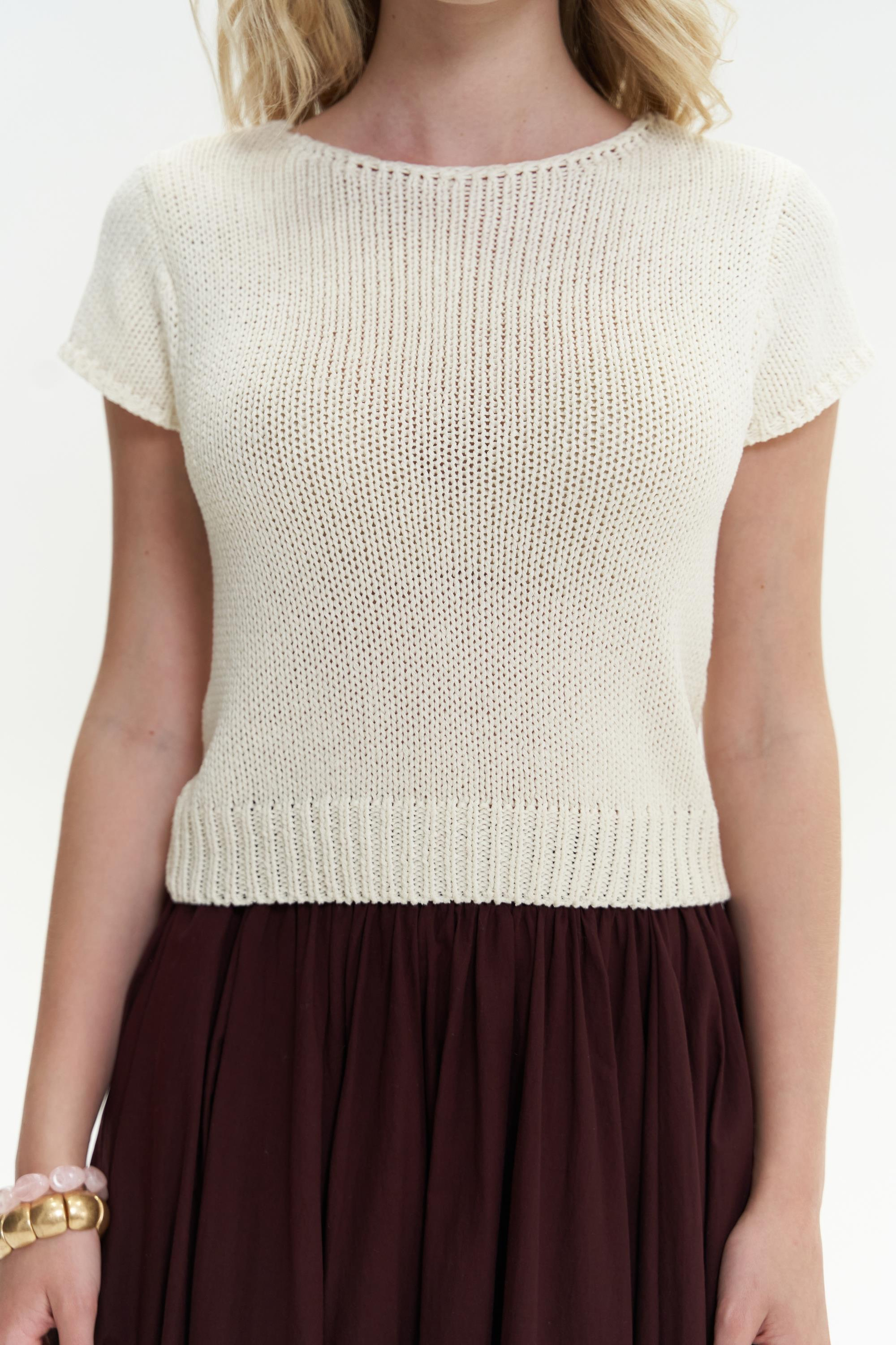 Romy Basic Ekru Triko