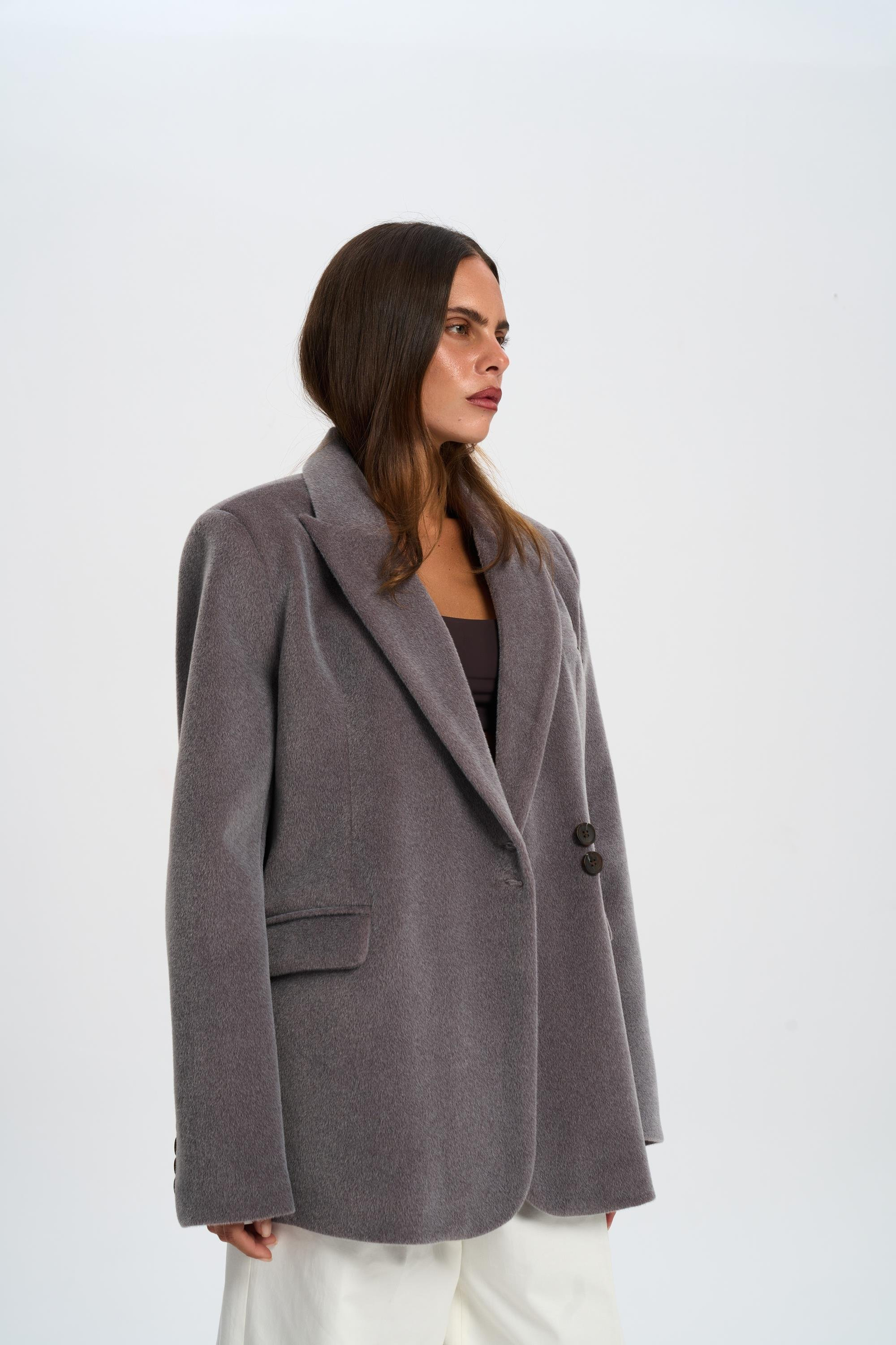 Runa Oversize Gri Blazer