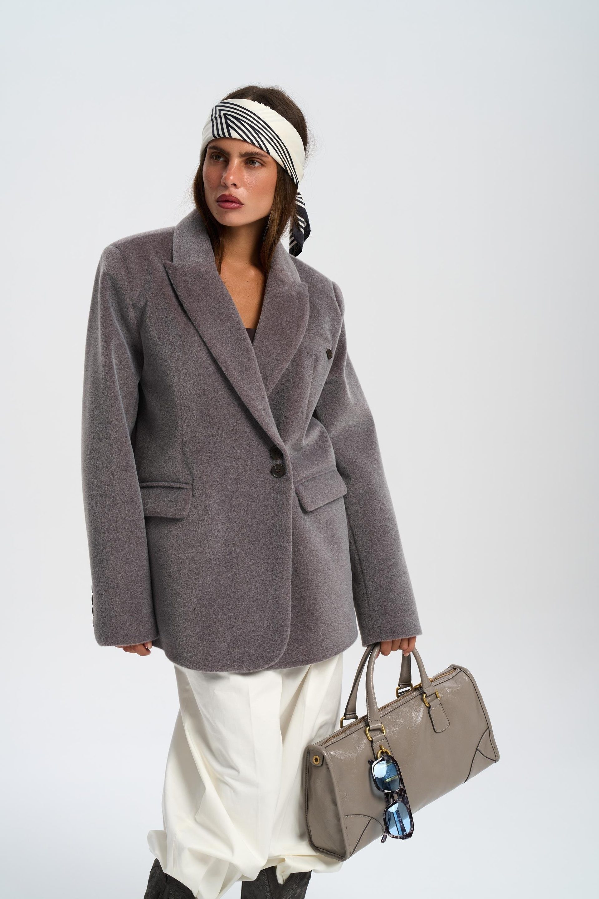 Runa Oversize Gri Blazer