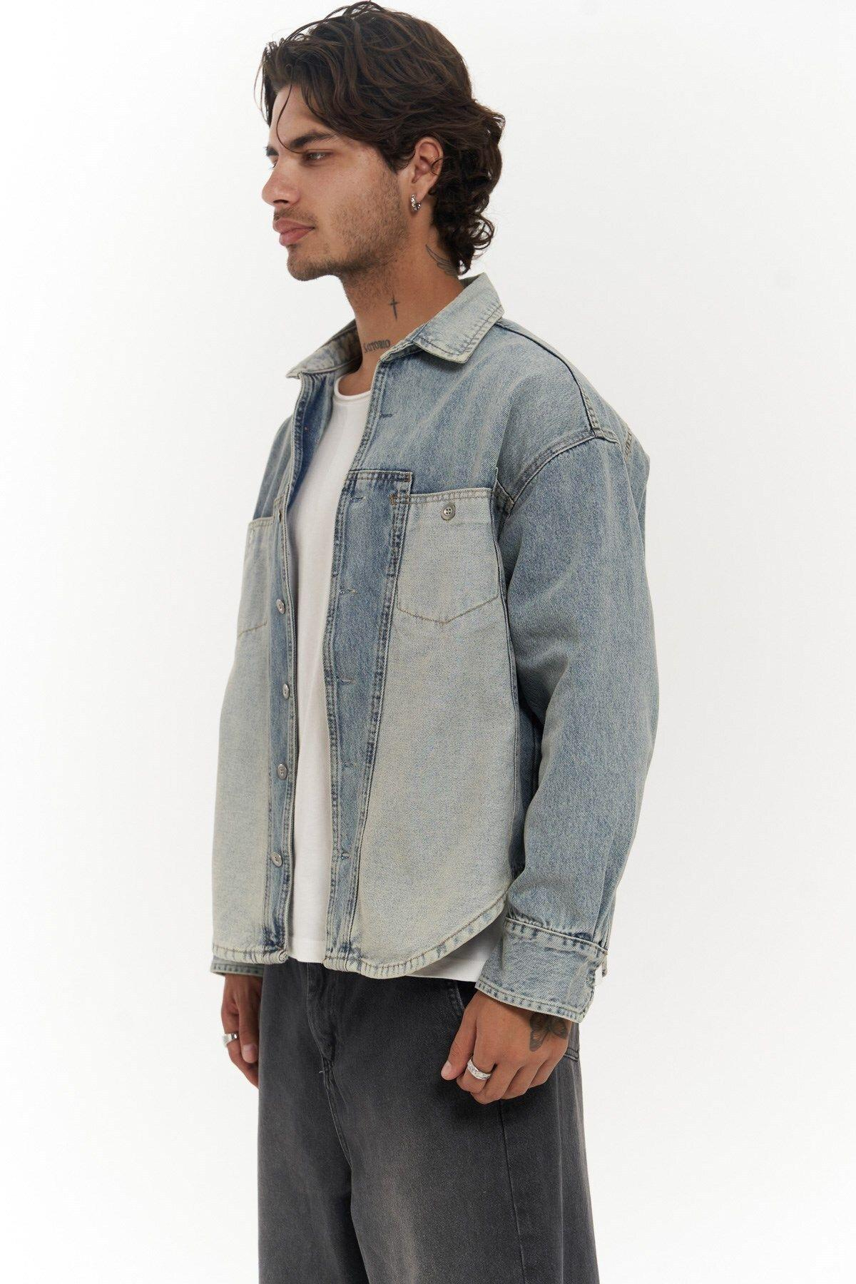 Saadrian Mavi Unisex Kot Ceket