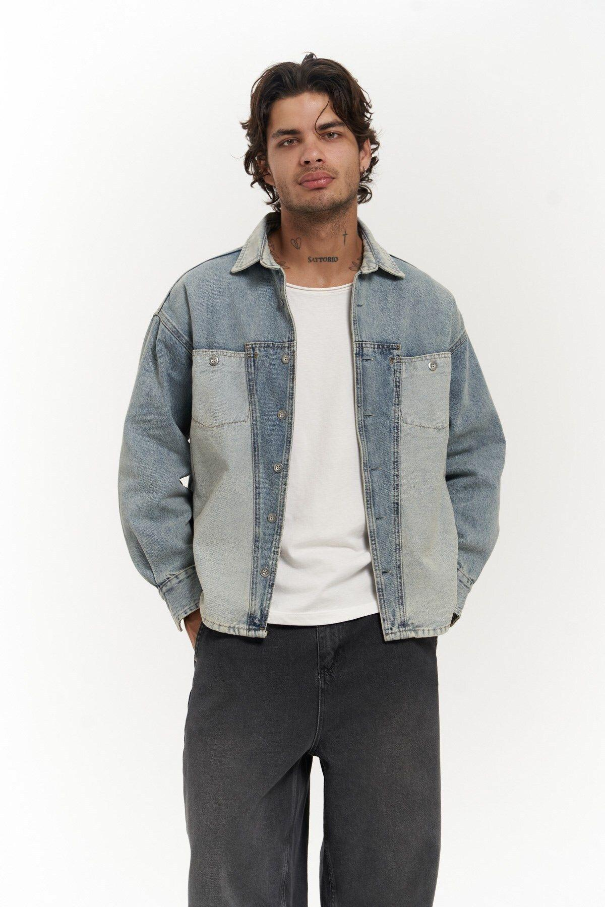 Saadrian Mavi Unisex Kot Ceket