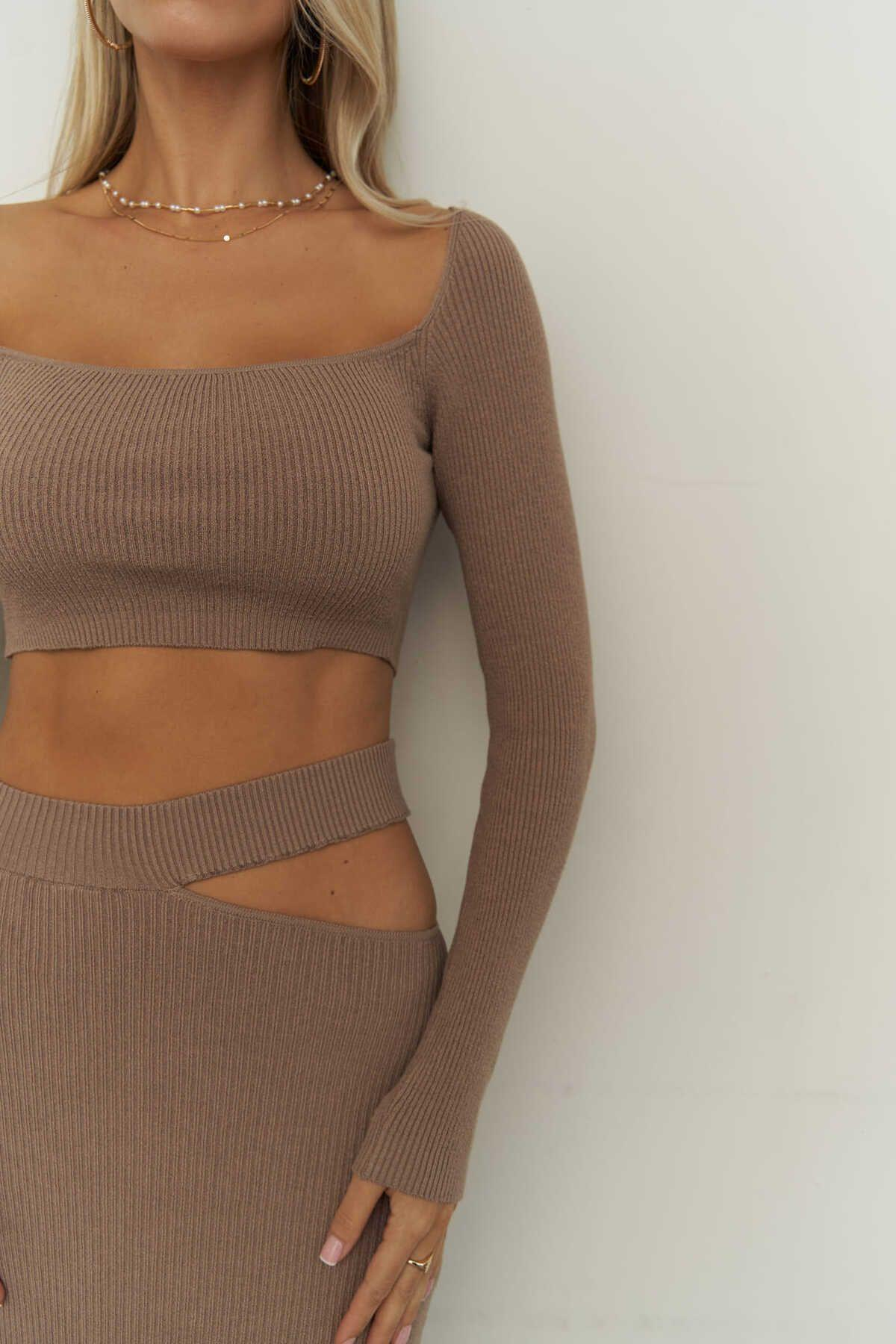 Sabrina Vizon Triko Etek-crop Takım