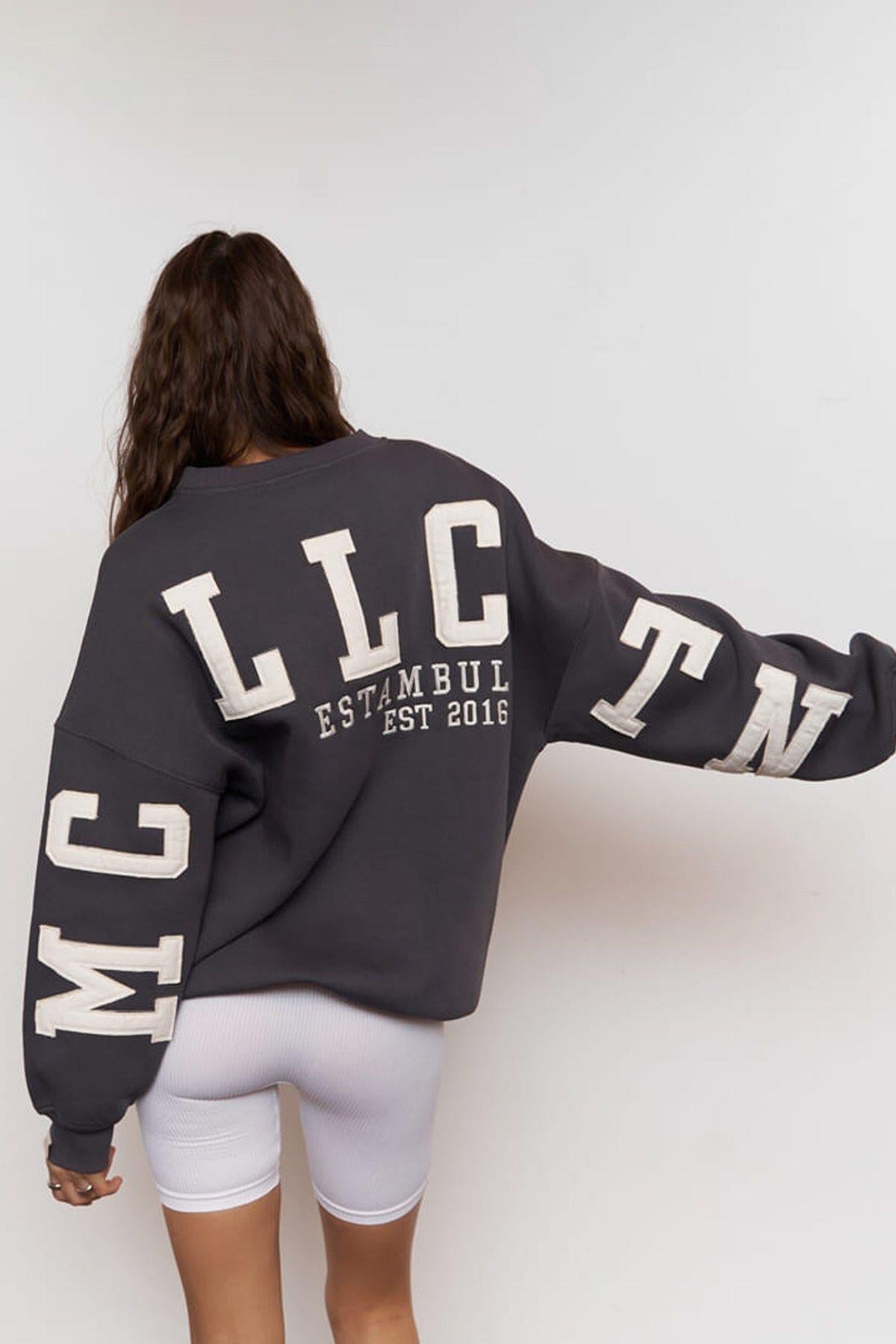 Saddle Anthracite Oversize Sweatshirt