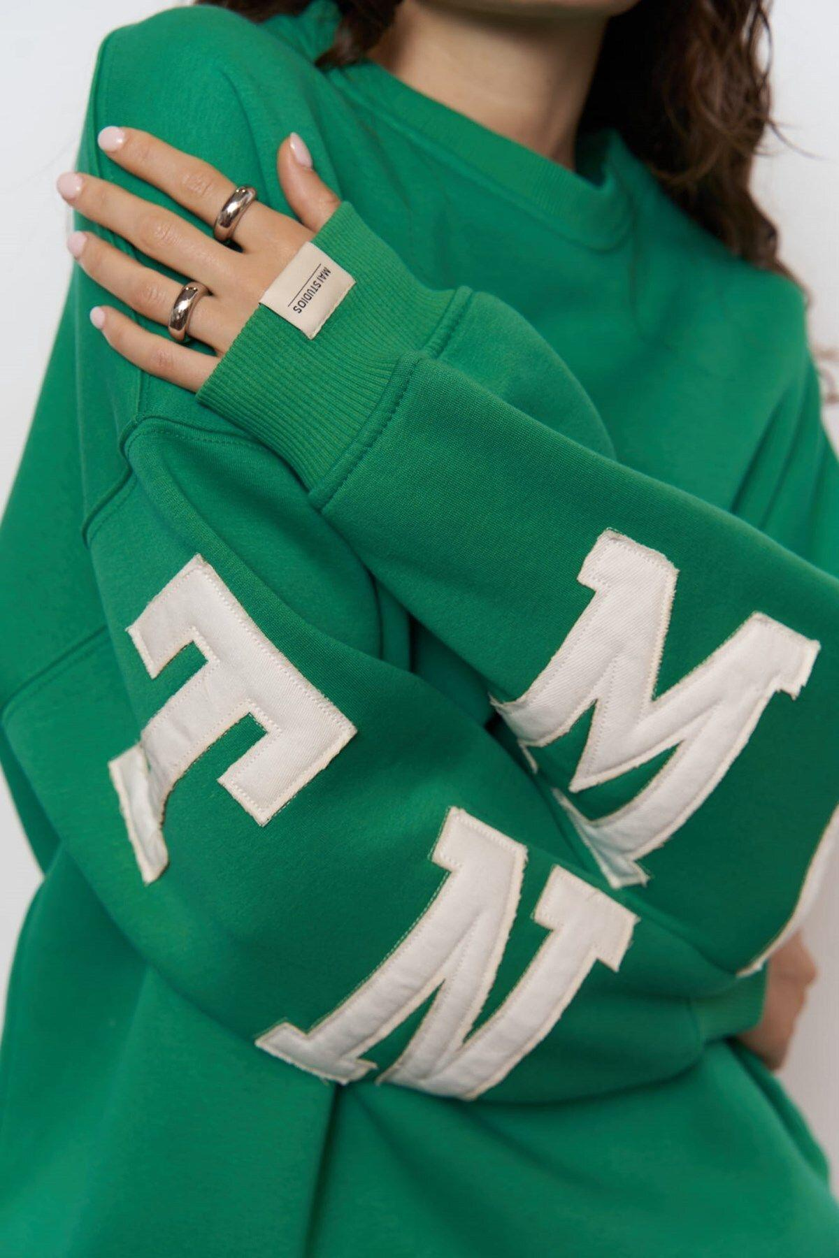 Saddle Green Oversize Sweatshirt
