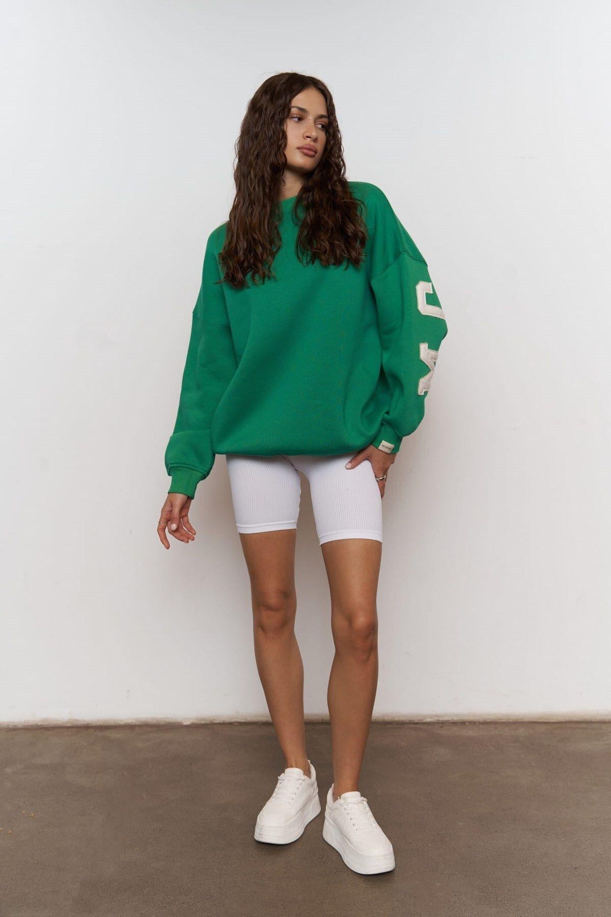 Saddle Green Oversize Sweatshirt