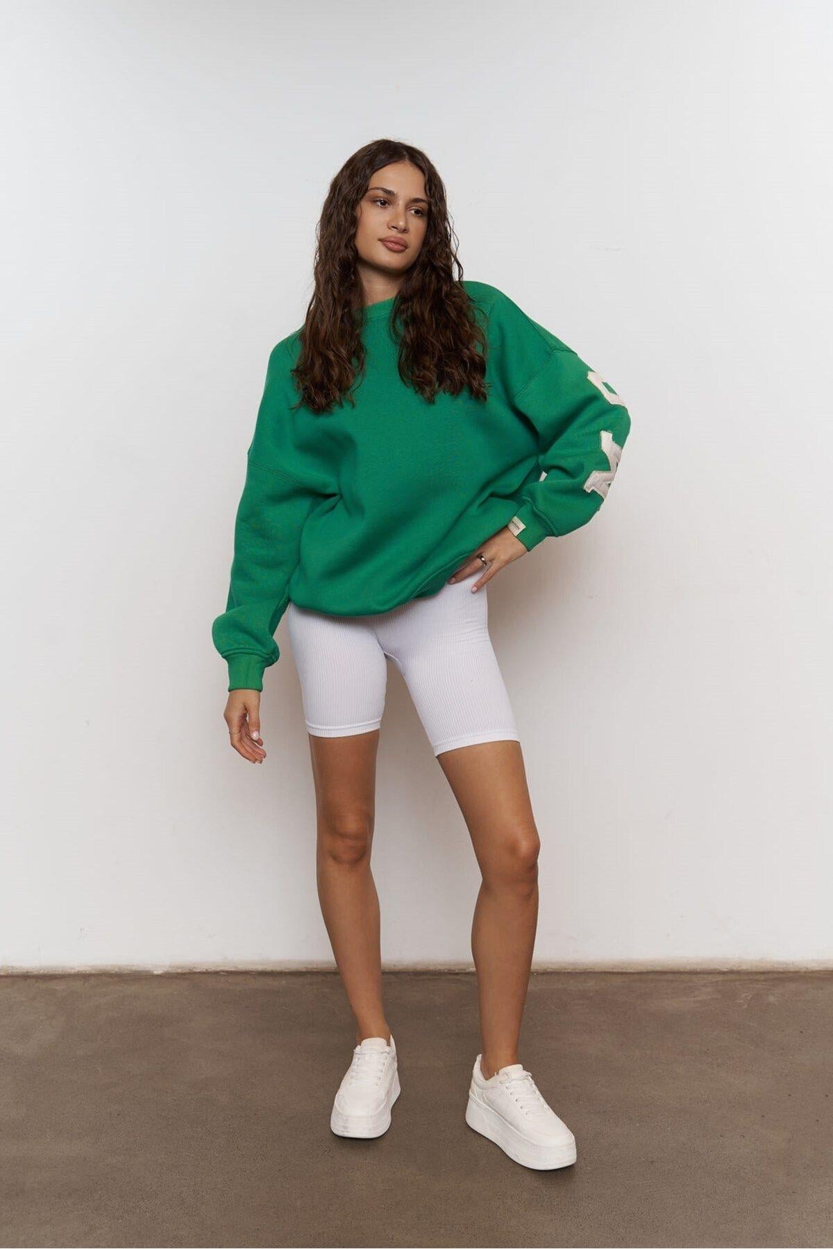 Saddle Green Oversize Sweatshirt