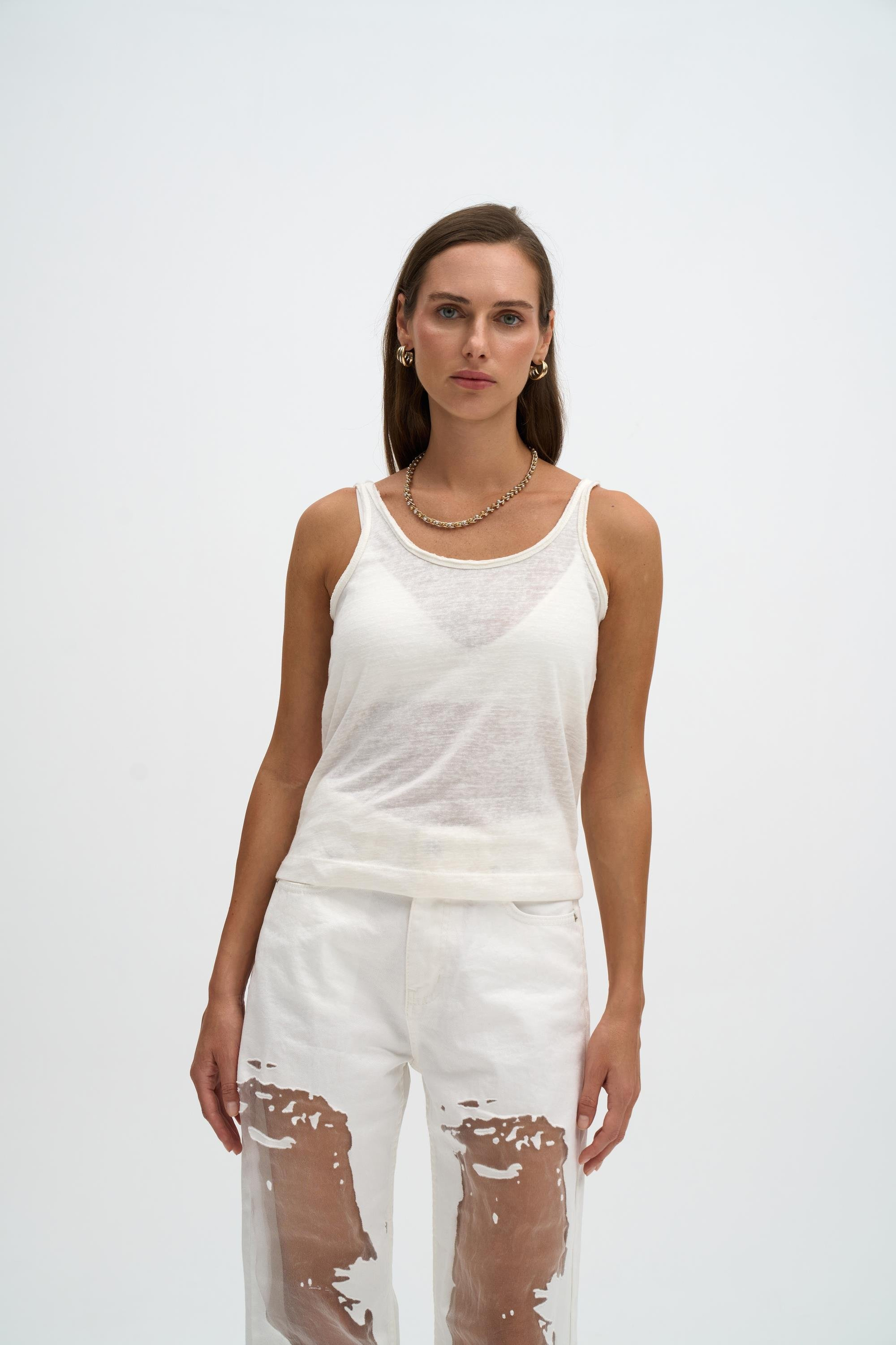 Salnor Basic Ecru Crop