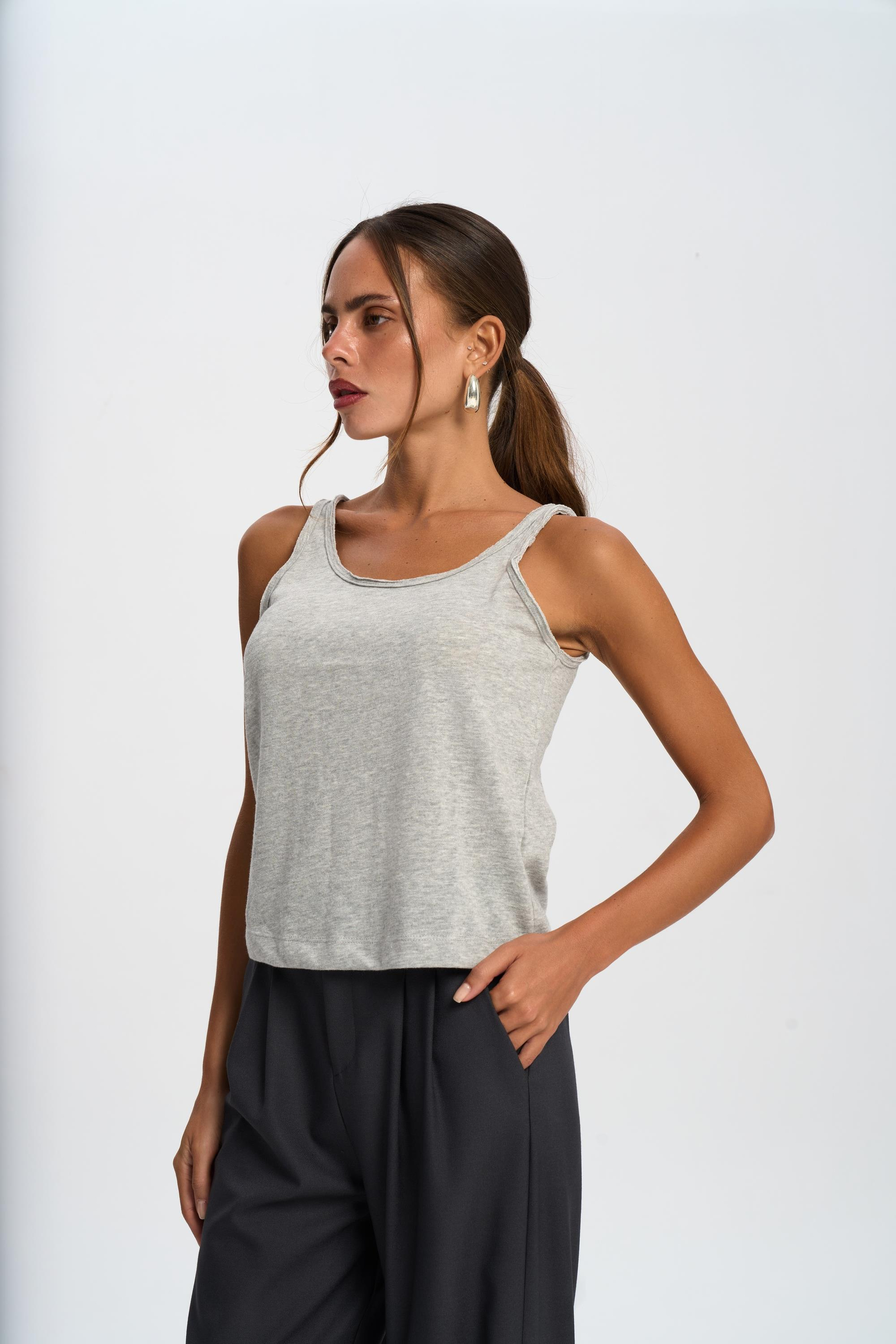 Salnor Basic Gray Crop