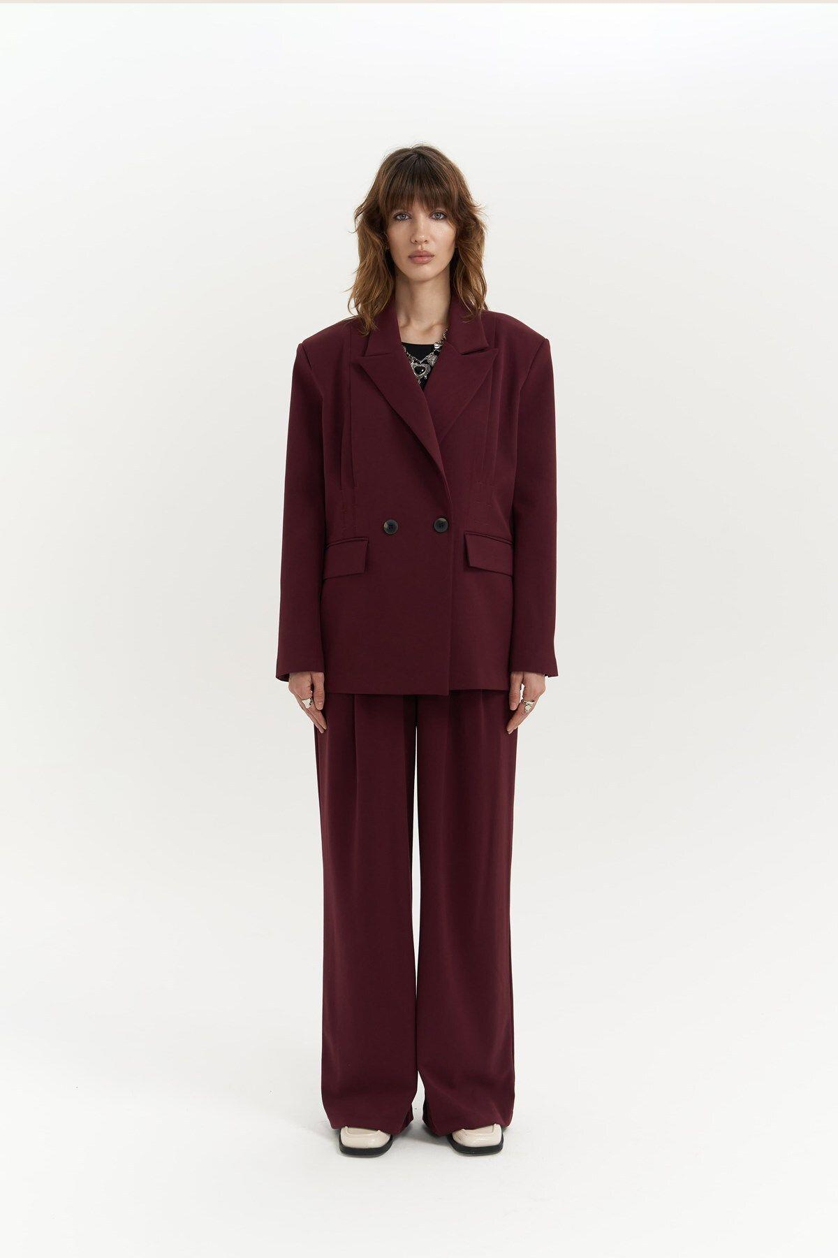 Salvatore Burgundy Blazer