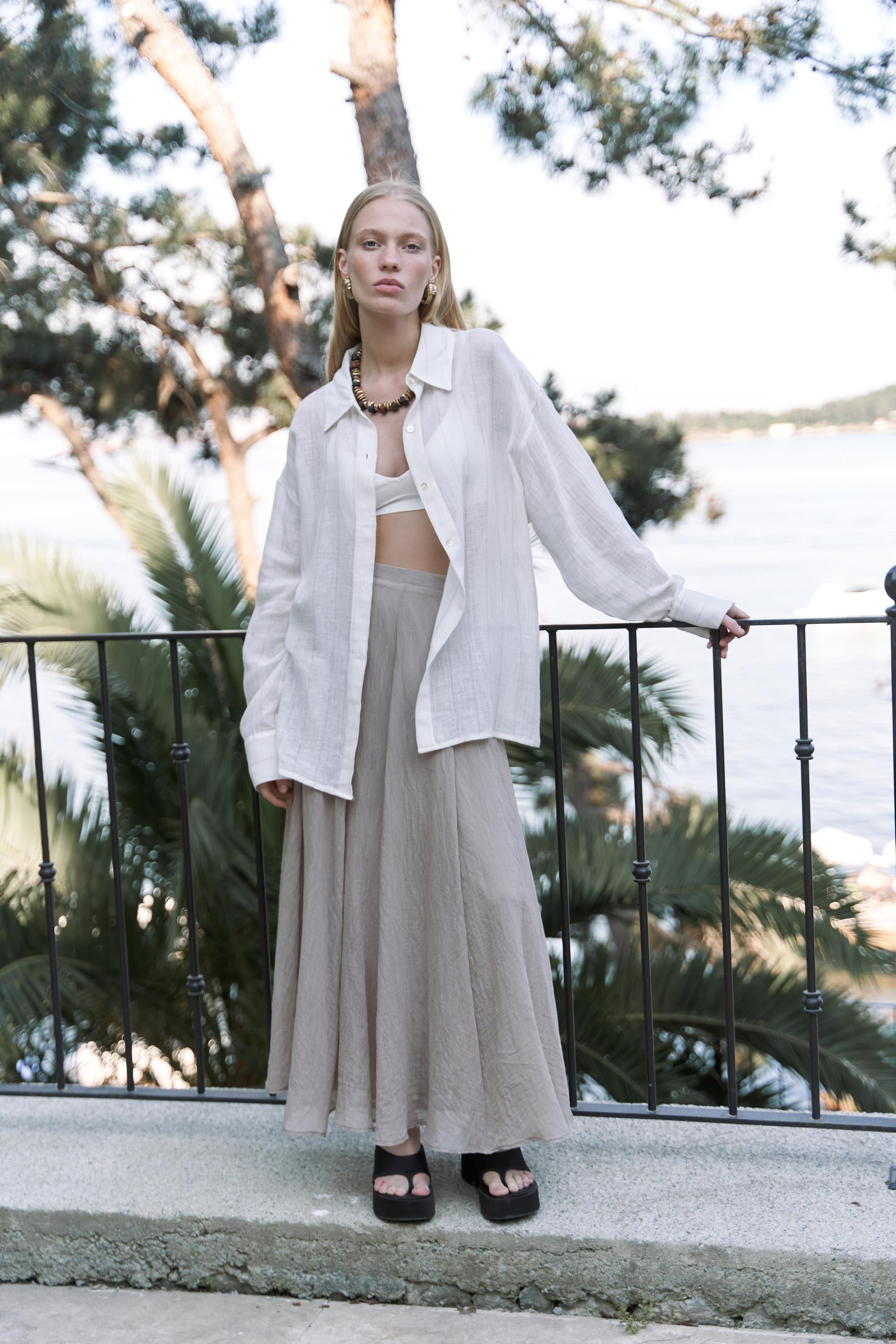 Seonag Volanlı Vizon Uzun Etek