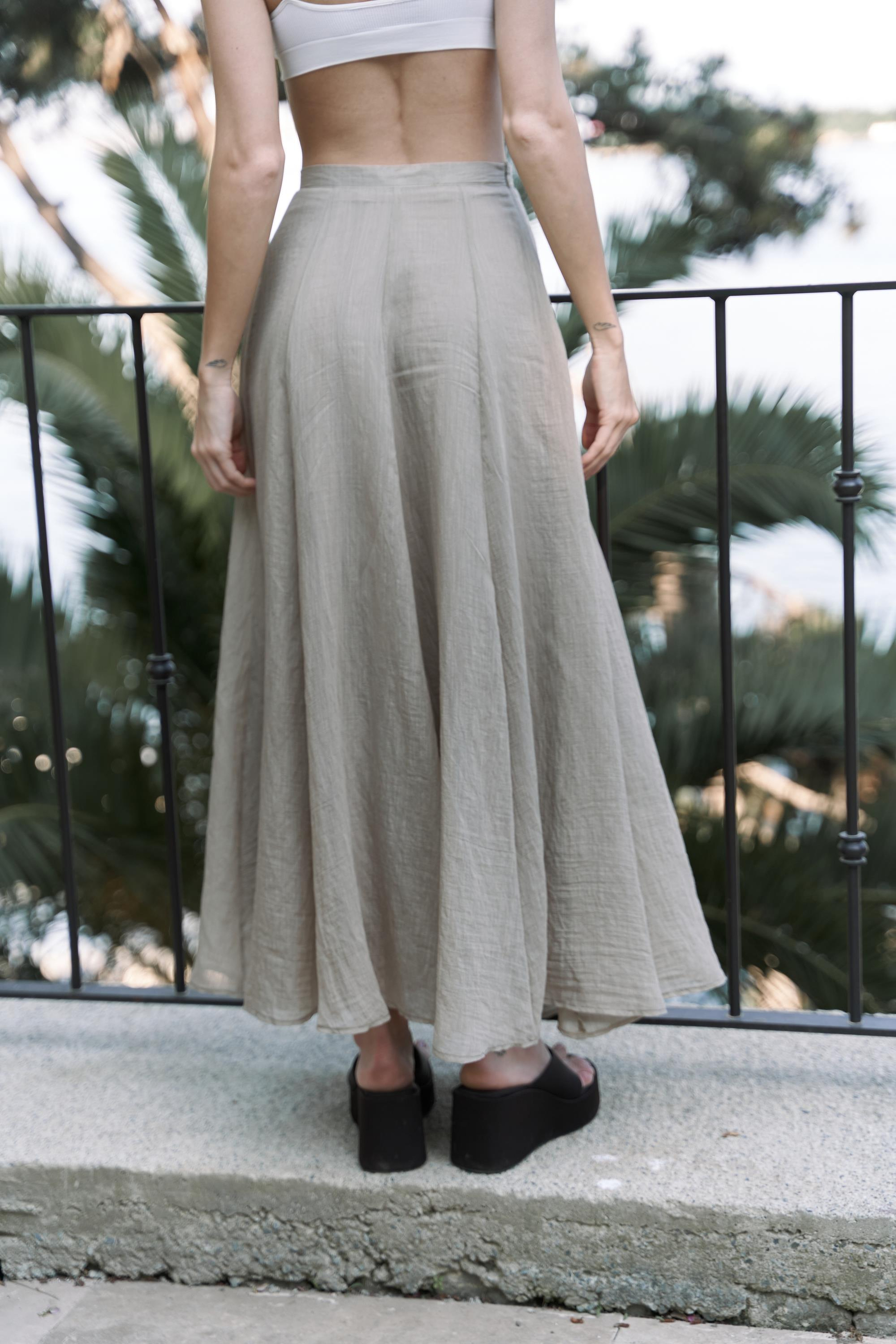 Seonag Volanlı Vizon Uzun Etek