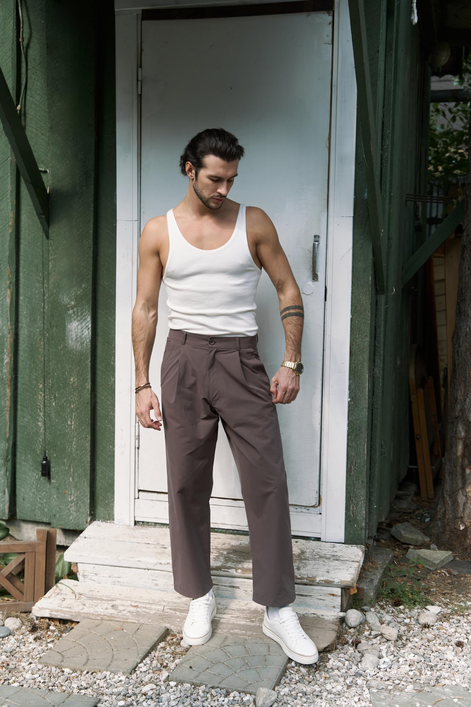 Sergio Düğmeli Kahve Erkek Pantolon