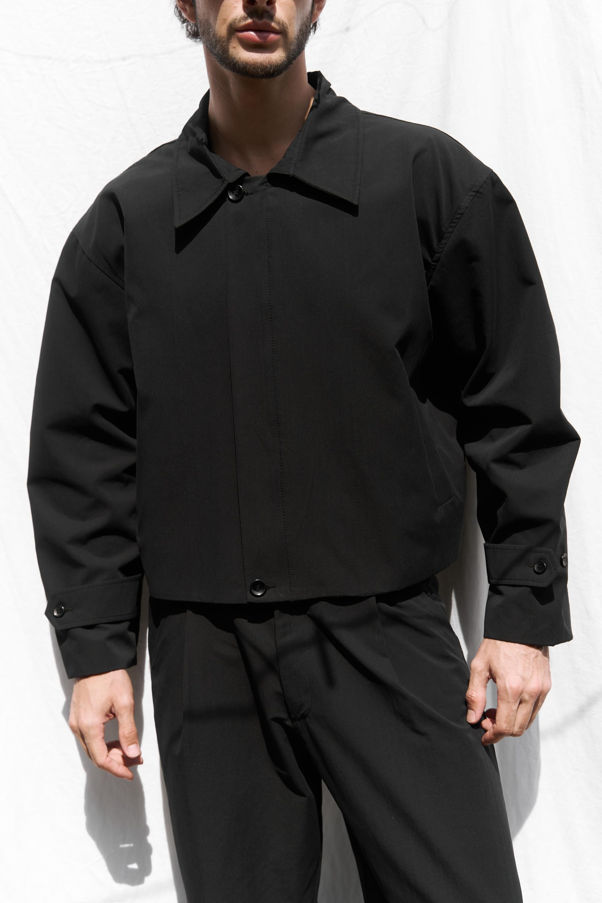 Sergio Kemer Detay Siyah Erkek Ceket