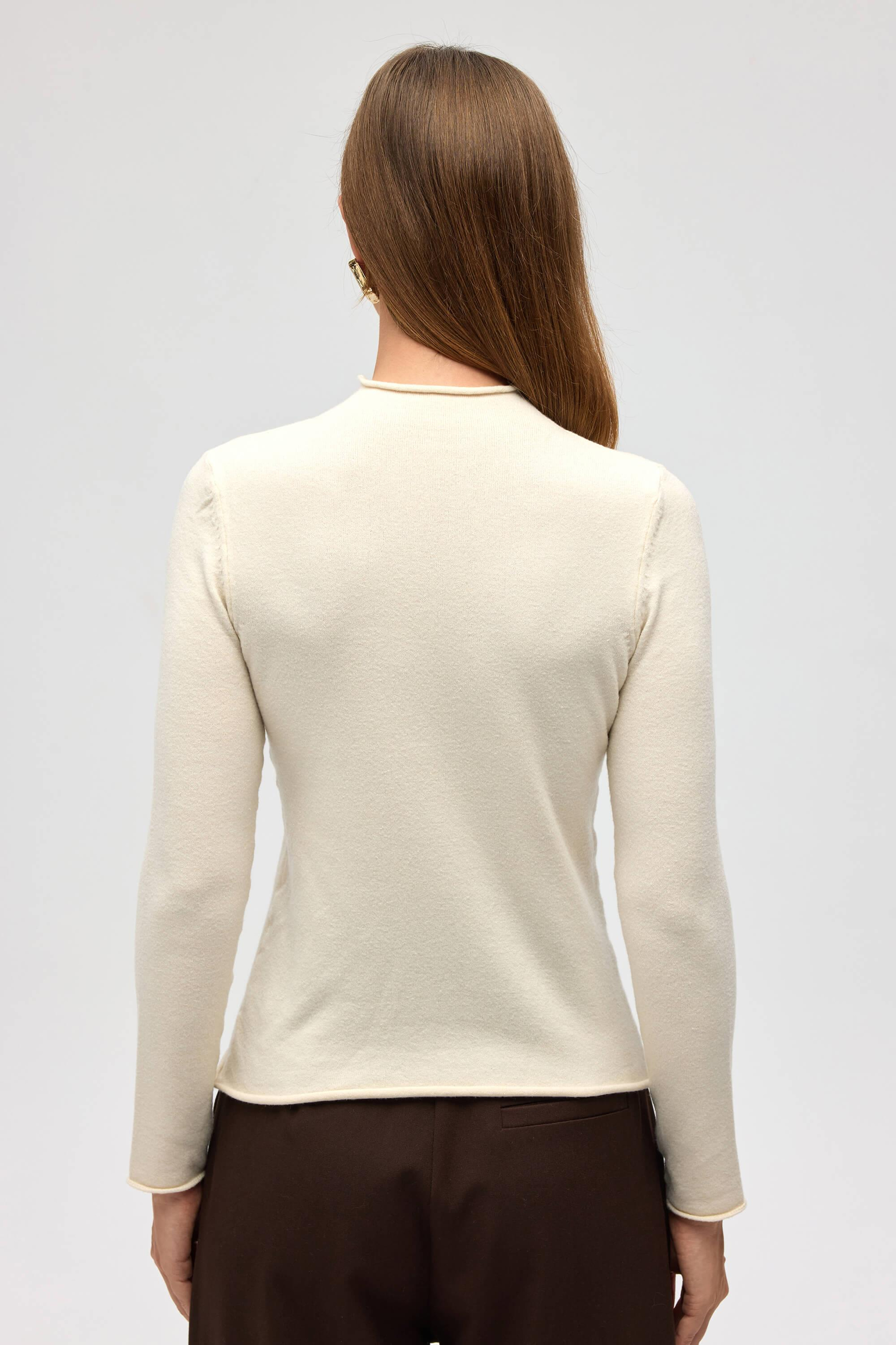 Serina Balıkçı Yaka Bej İnce Triko