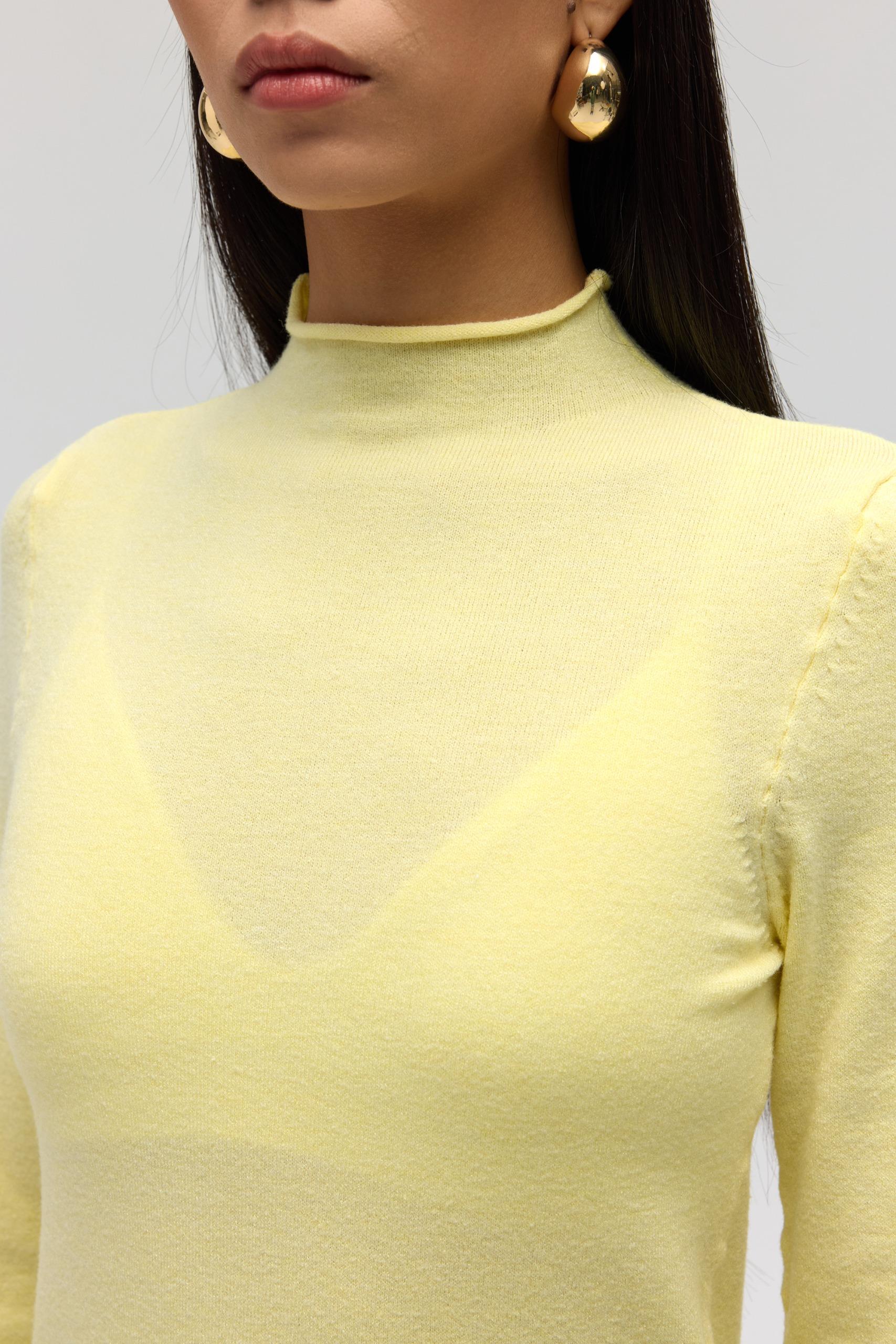 Serina Balıkçı Yaka Sarı İnce Triko