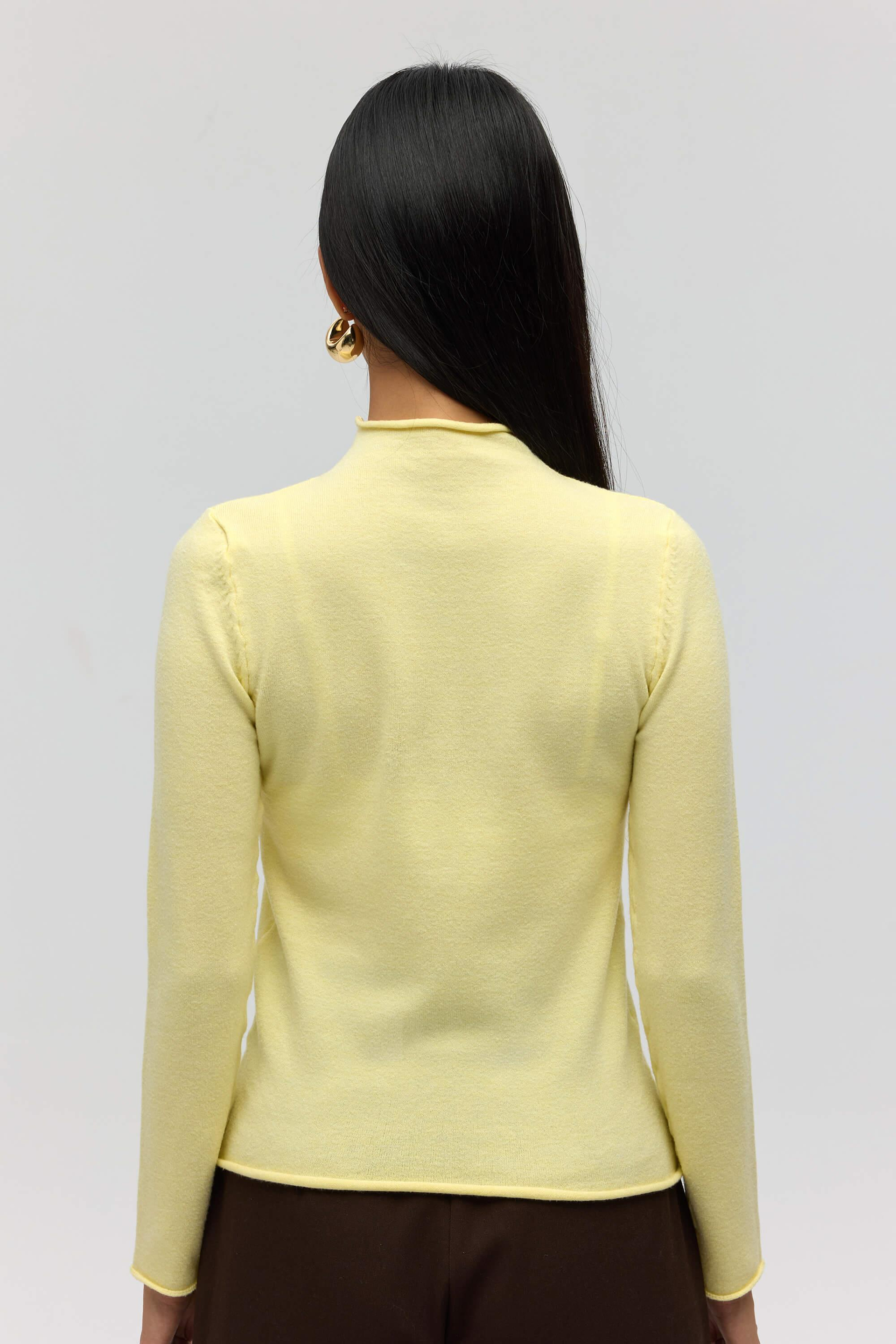 Serina Balıkçı Yaka Sarı İnce Triko