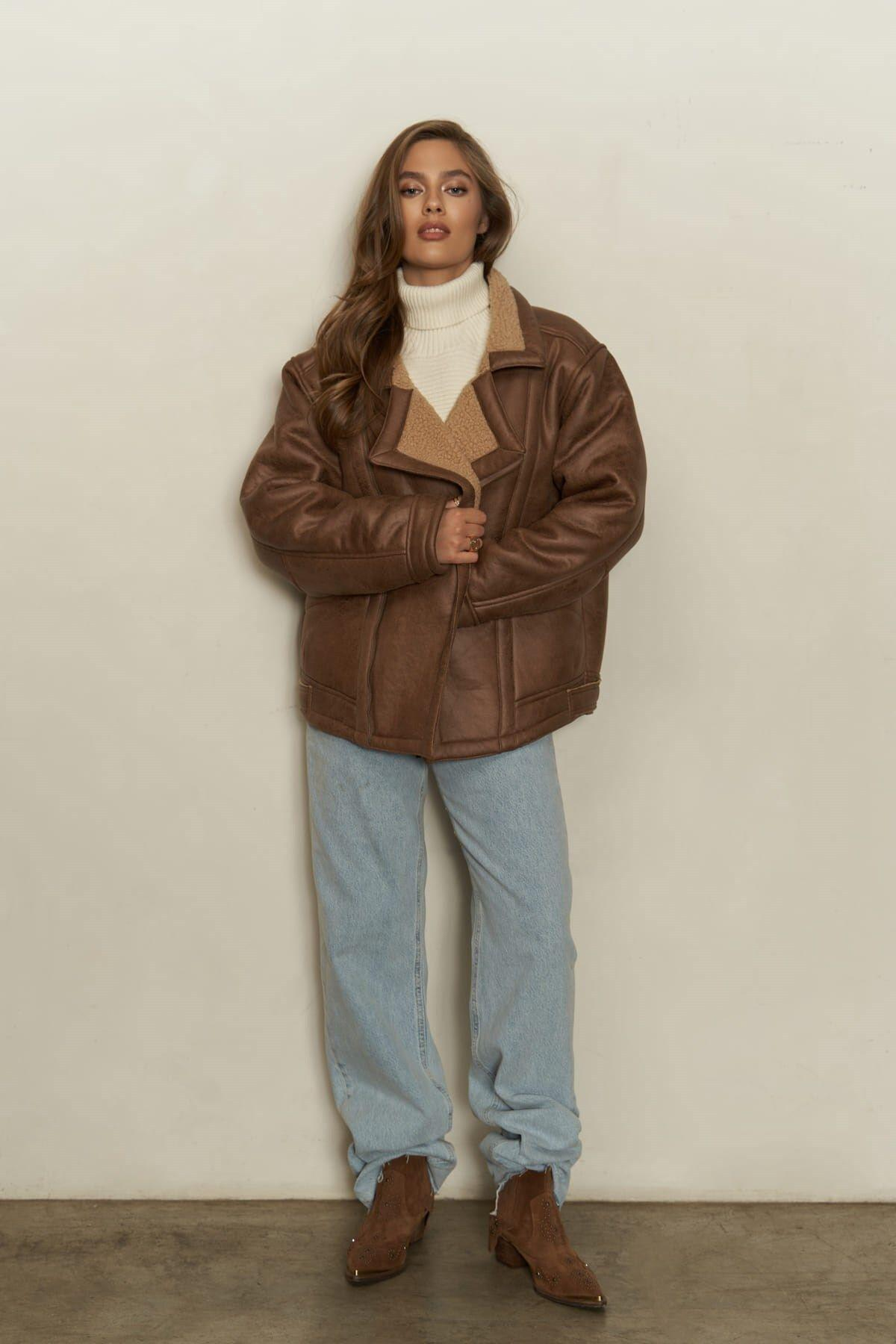 Shelby Light Brown Fur Coat
