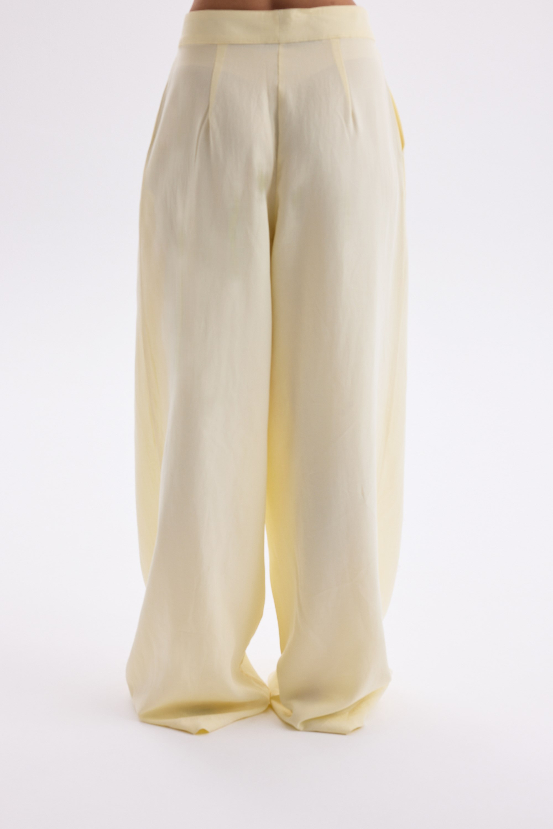Shonas Lace-Up Detail Yellow Vest Pants Set