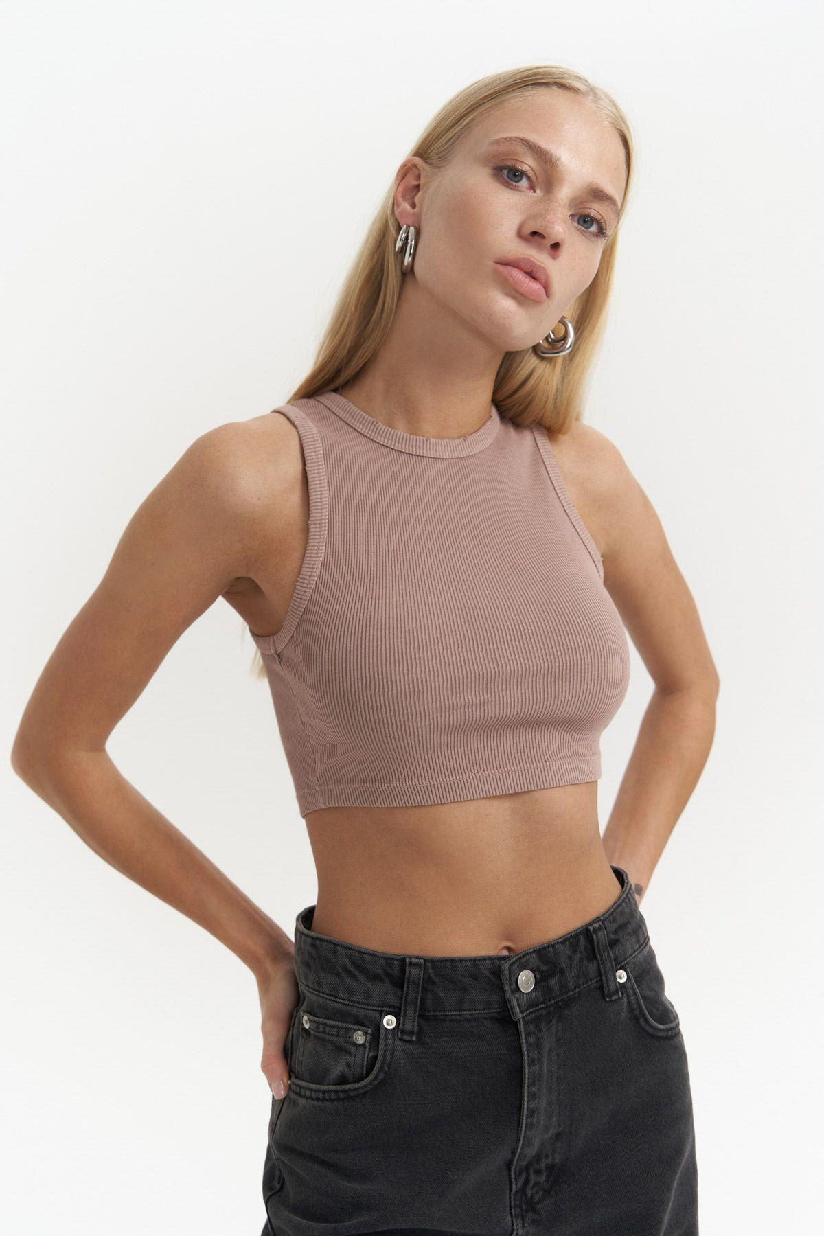 Shoulder Lilac Crop
