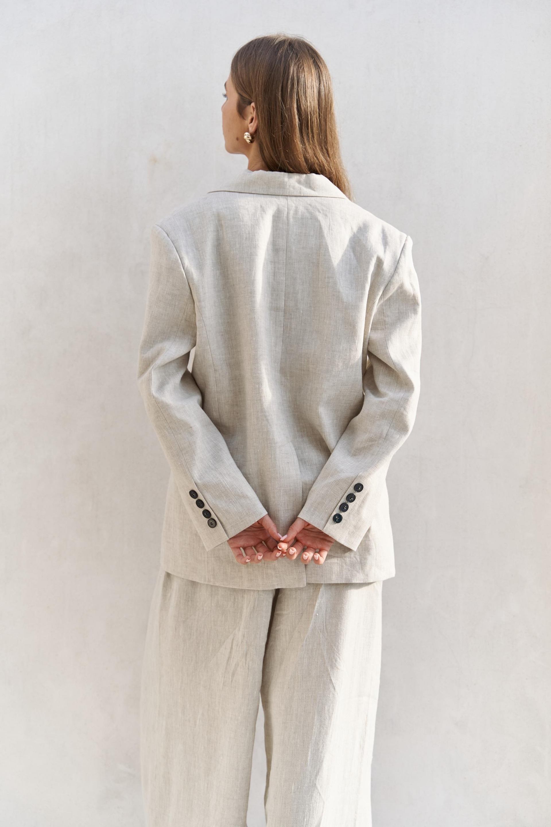 Sinai Keten Basic Naturel Blazer