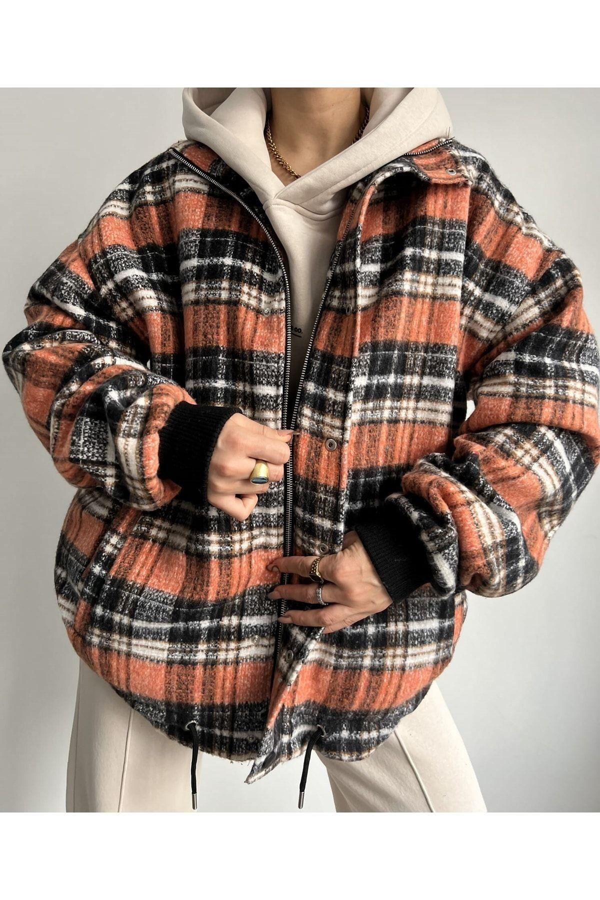 Mai Snoopy Orange Lumberjack Jacket