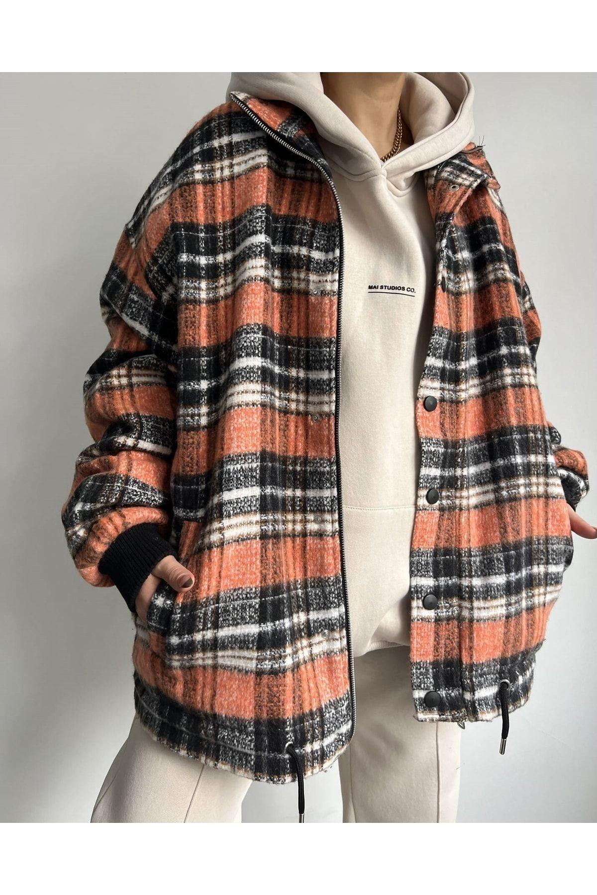 Mai Snoopy Orange Lumberjack Jacket