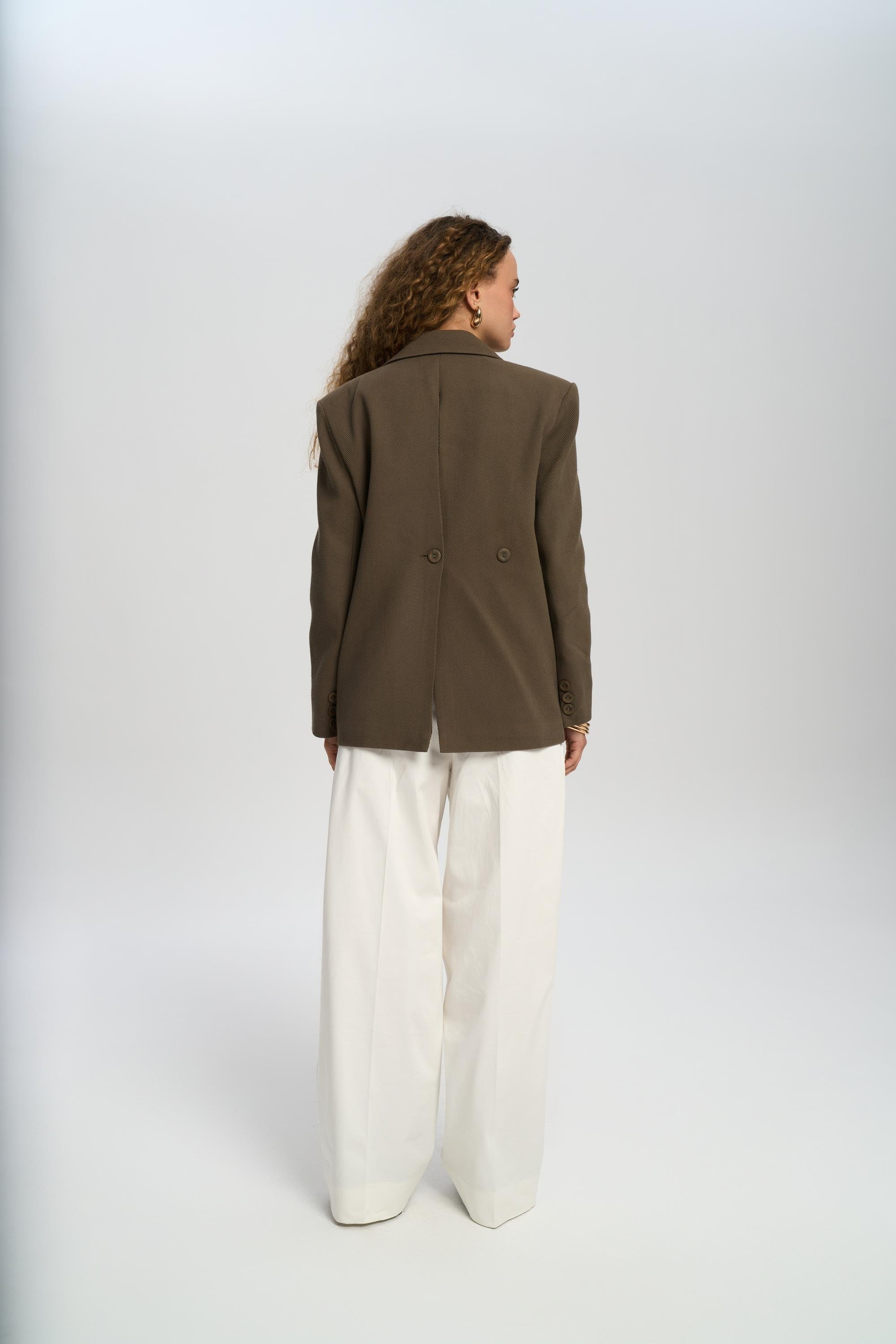 Solara Back Buttoned Green Blazer