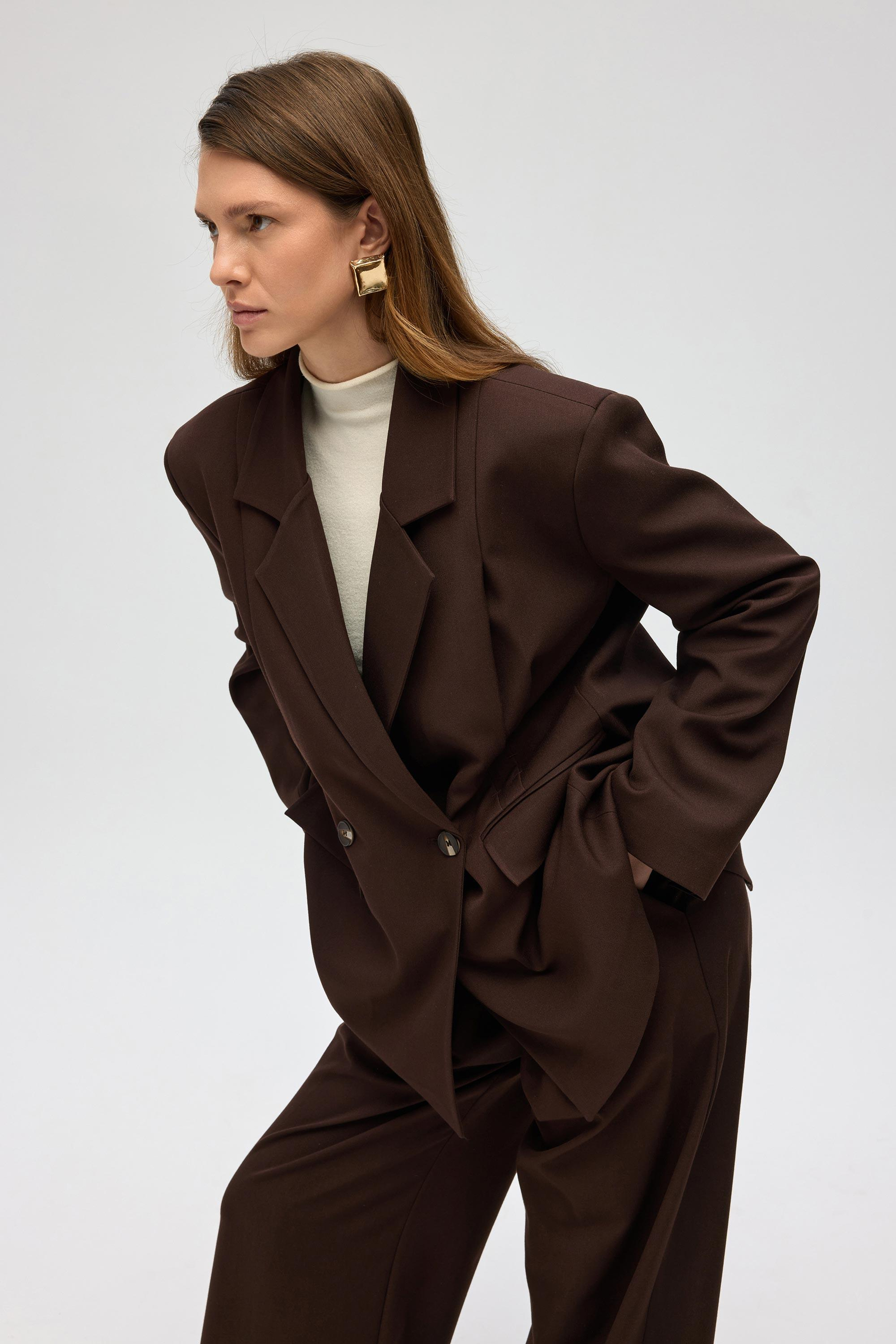 Solvei Pile Detay Kahve Blazer