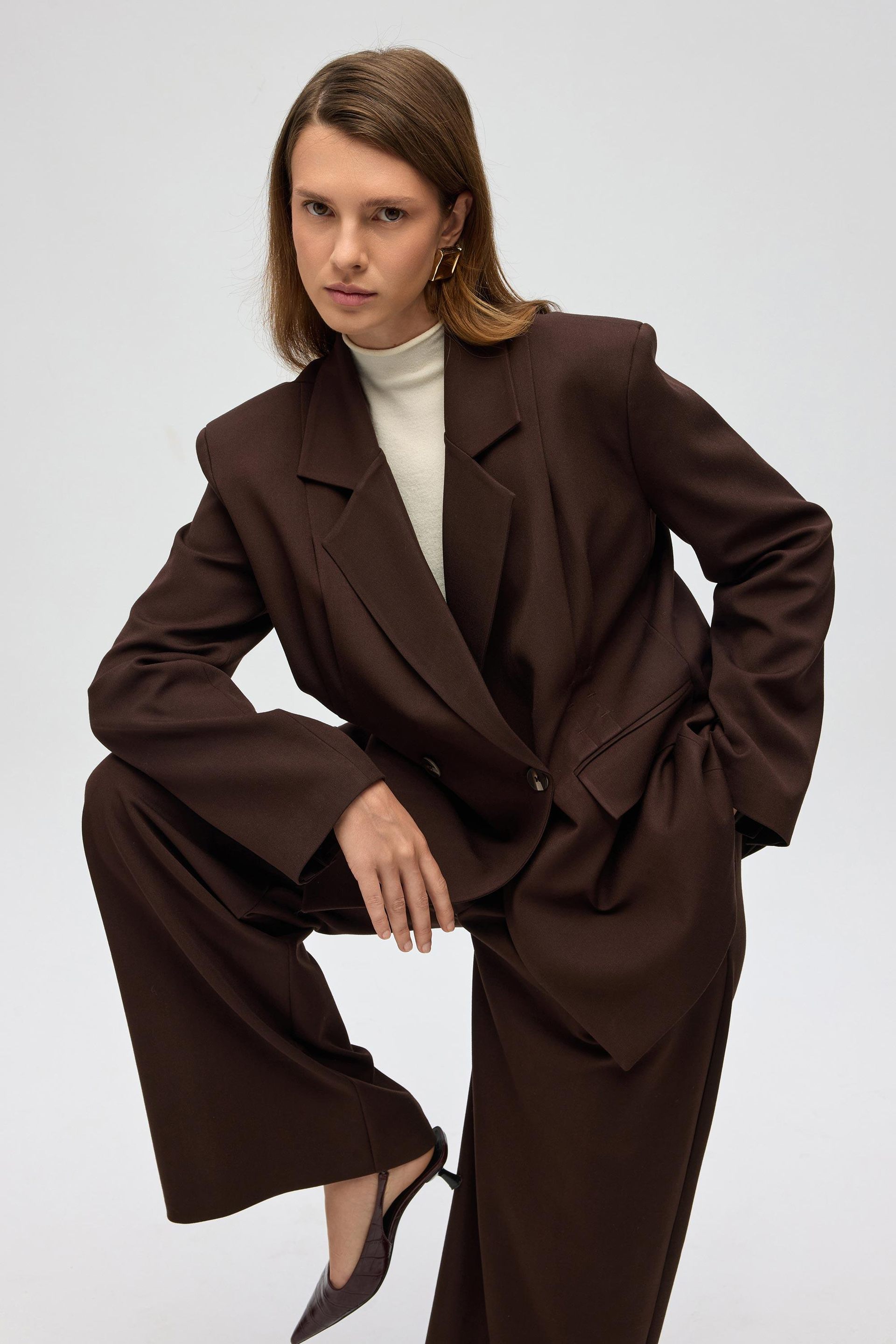 Solvei Pile Detay Kahve Blazer