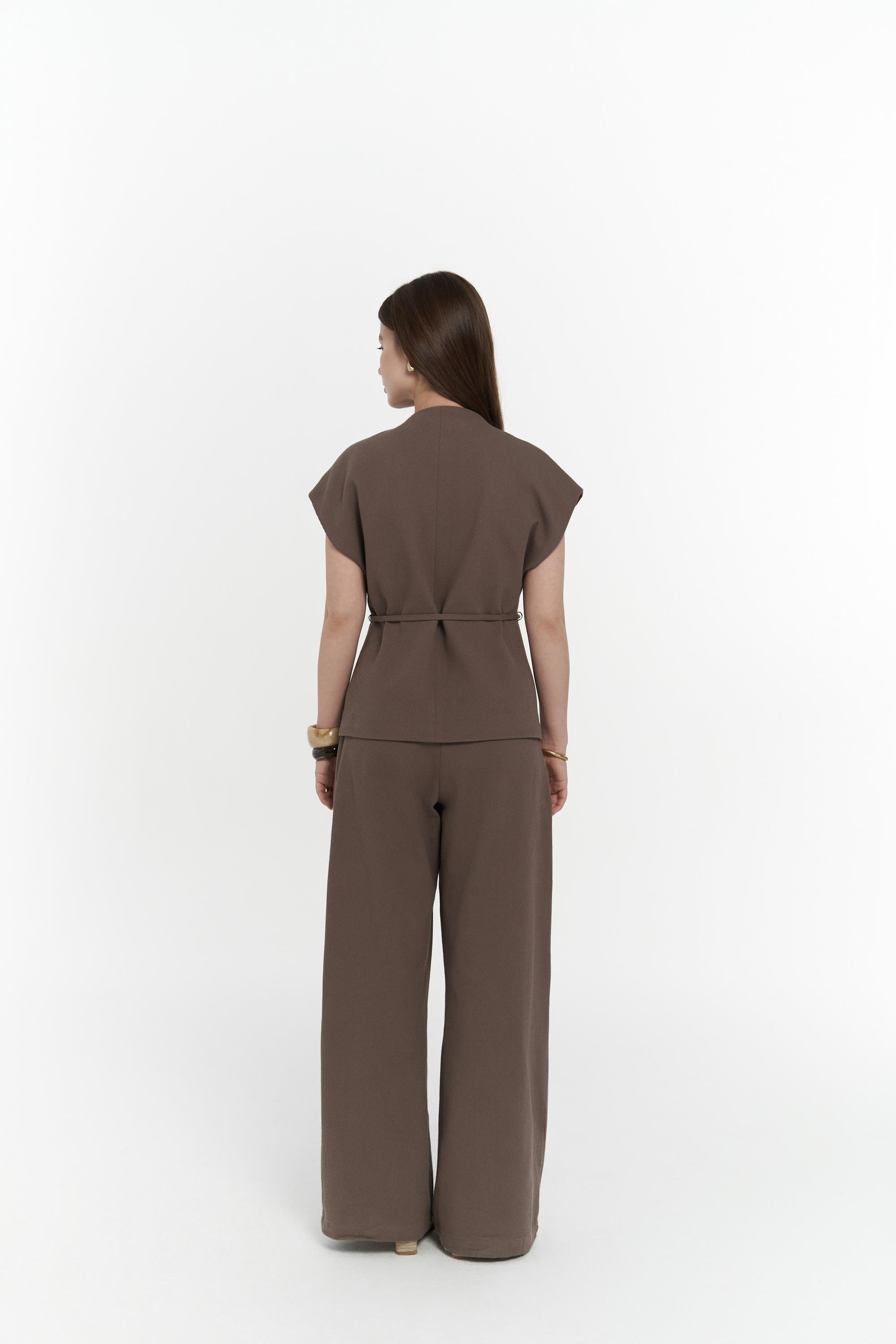 Sorrenio Açık Kahve Yelek Pantolon Takım