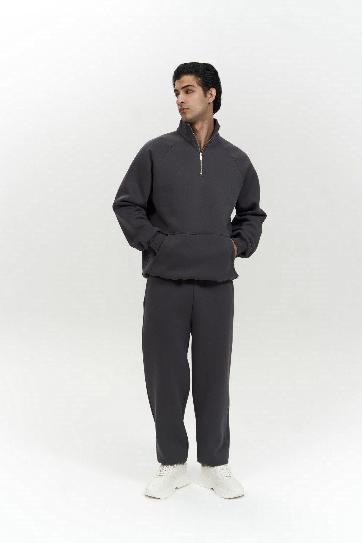 Stephen Fermuarlı Antrasit Erkek Eşofman Takım