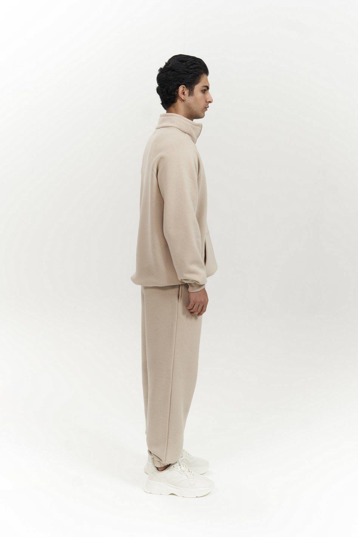 Stephen Men's Zip-Up Beige Tracksuit