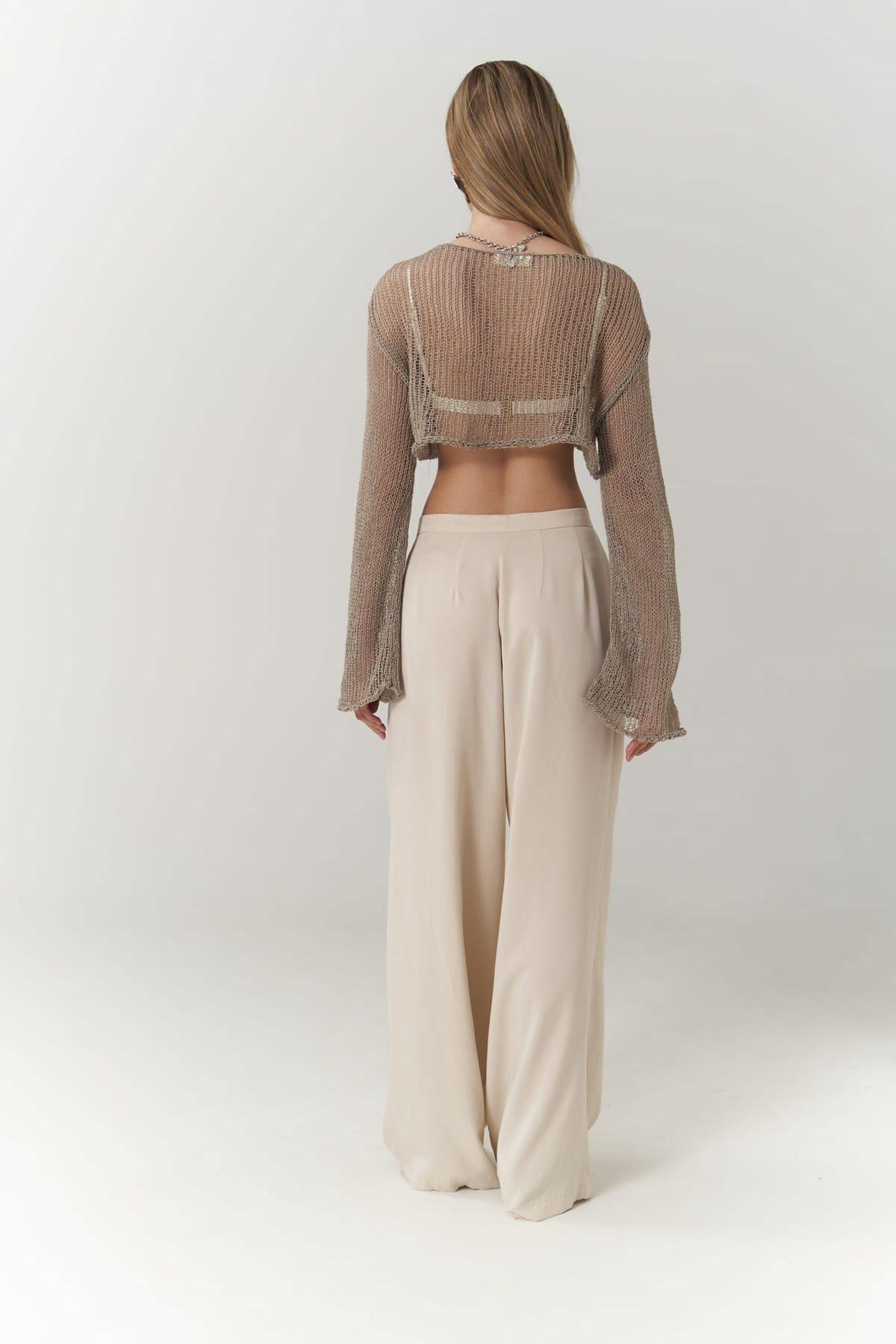 Steven Beige Palazzo Trousers
