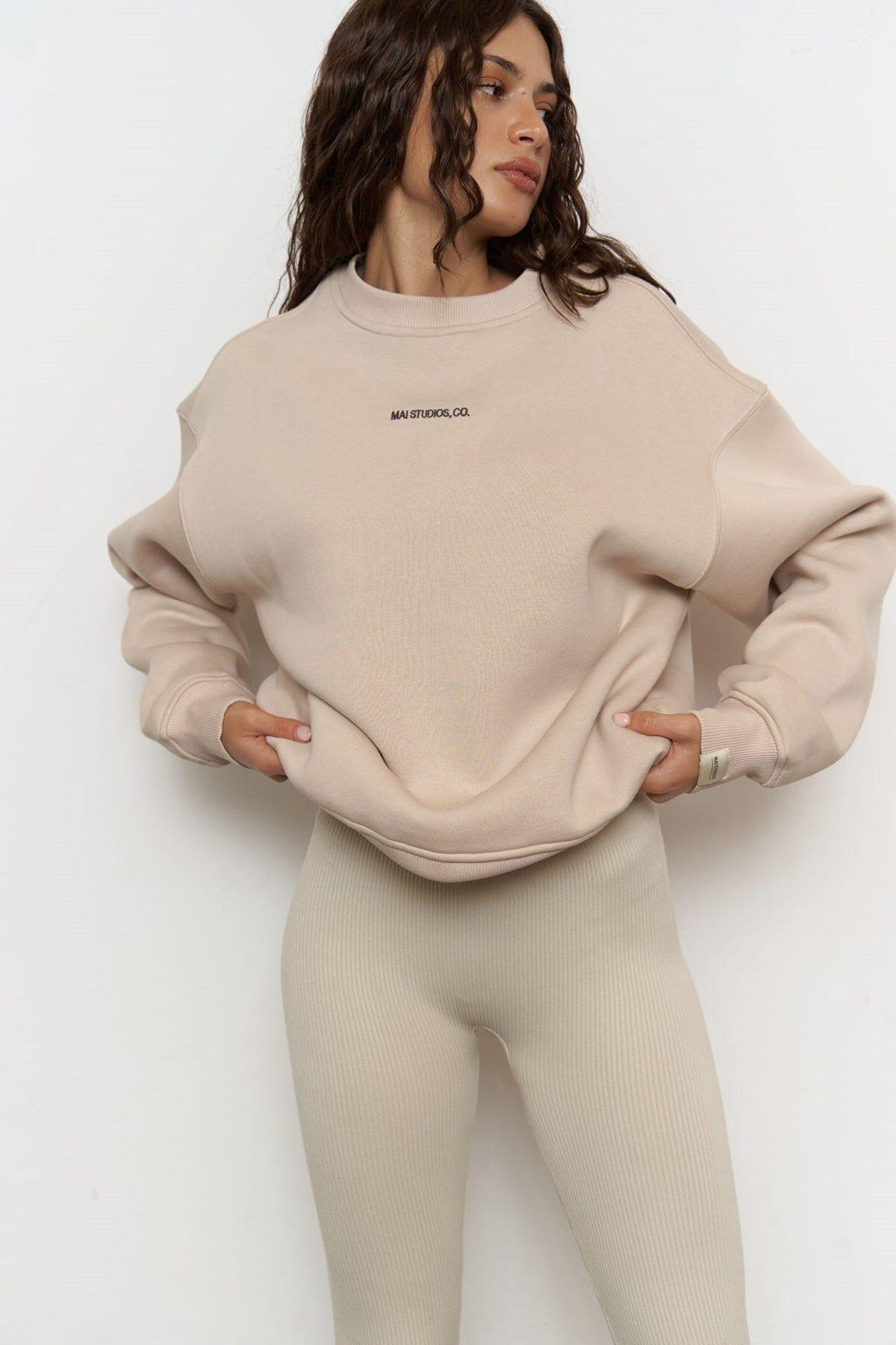 Street Studios Beige Oversize Sweatshirt