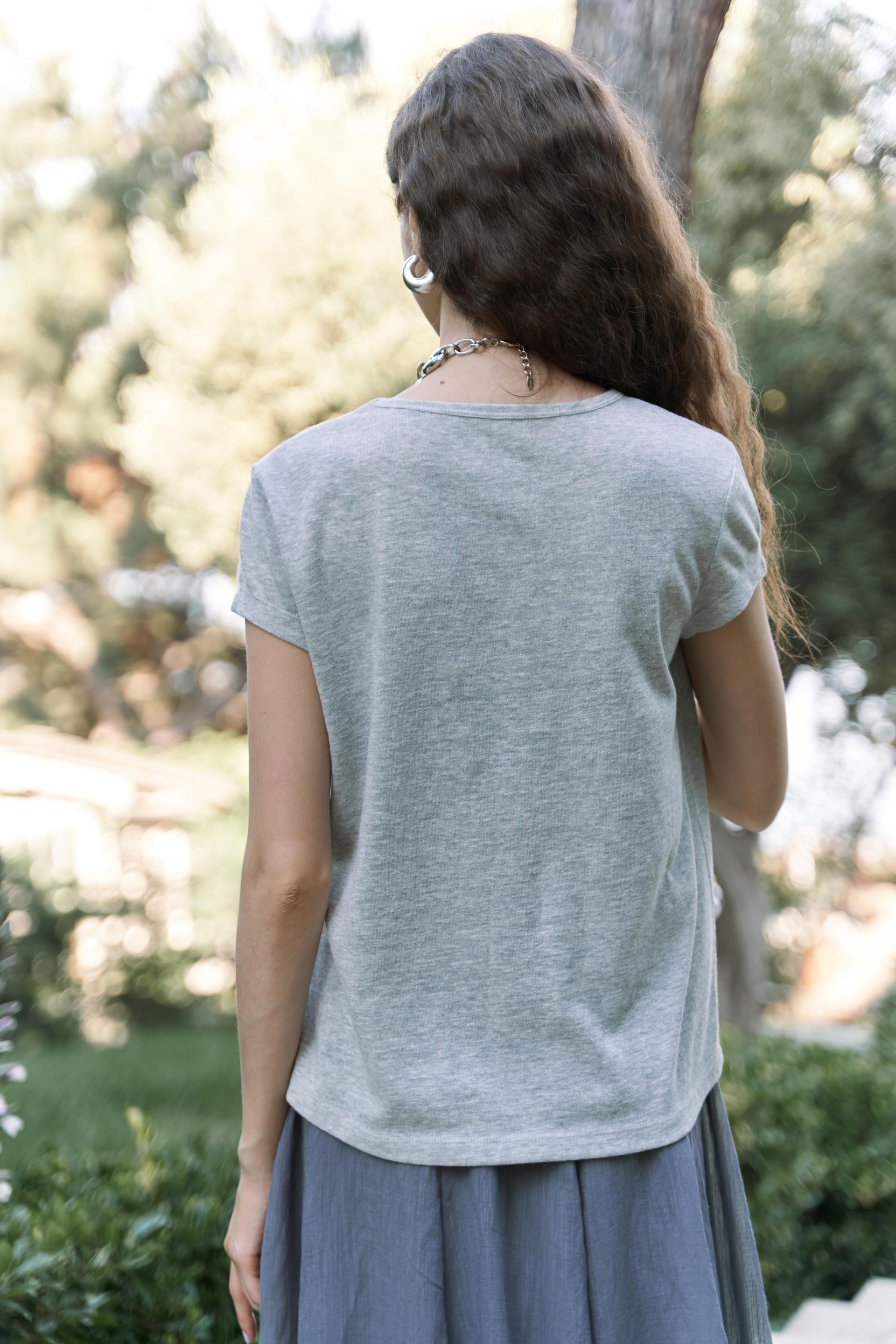 Suva Kısa Kol Gri T-Shirt