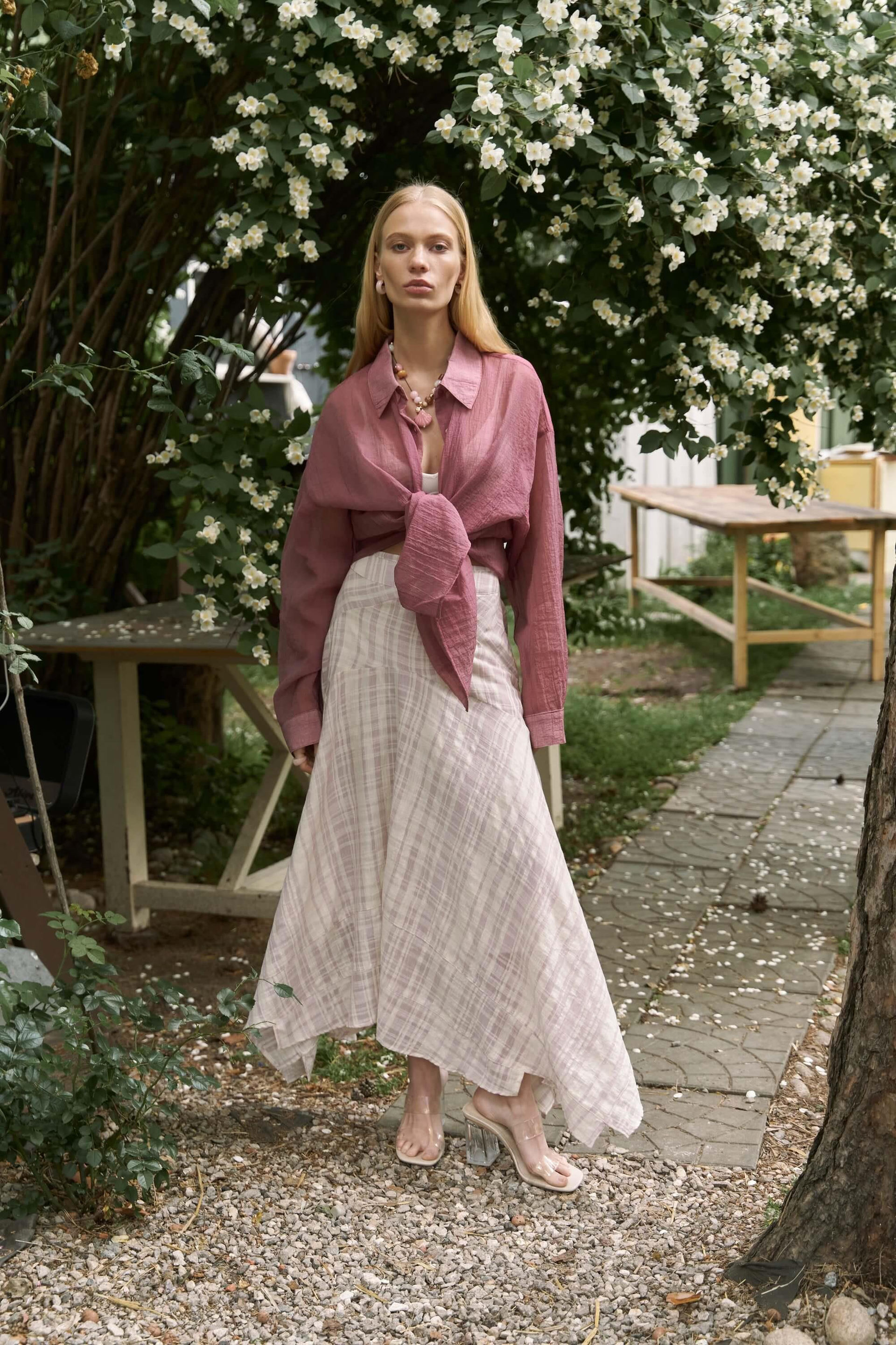 Syaritta Oversize Bordo Transparan Gömlek