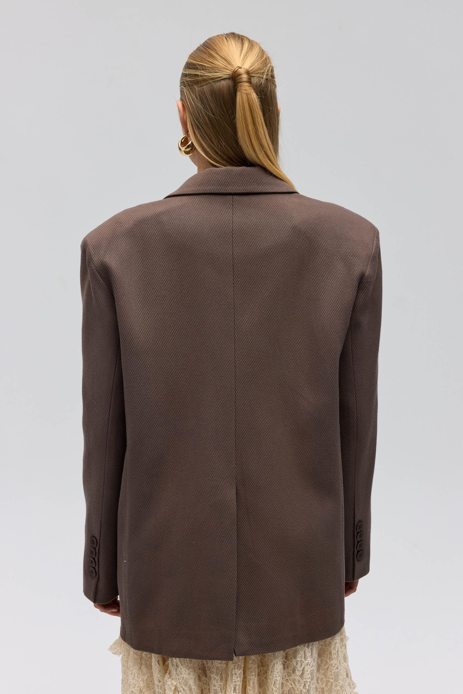 Symi Wide Fit Basic Brown Blazer