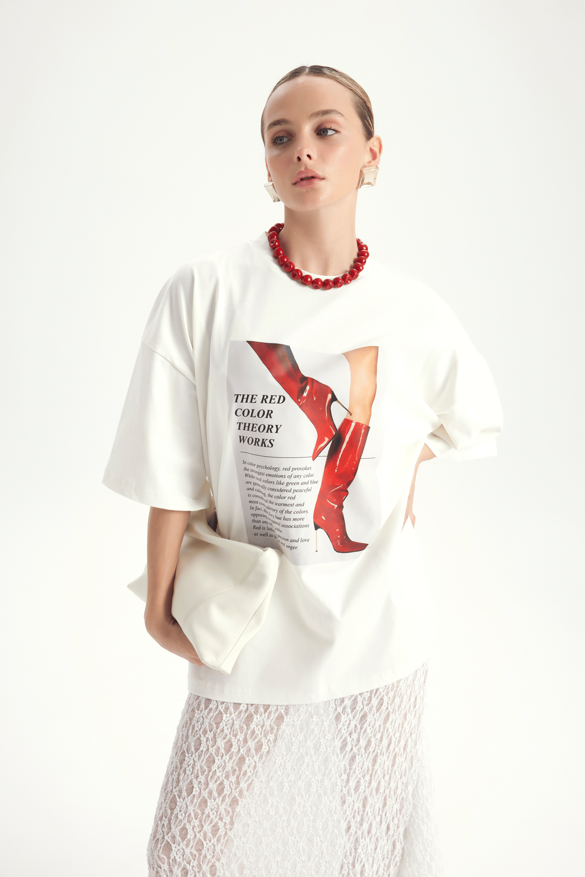 Theory Oversize Beyaz T-Shirt