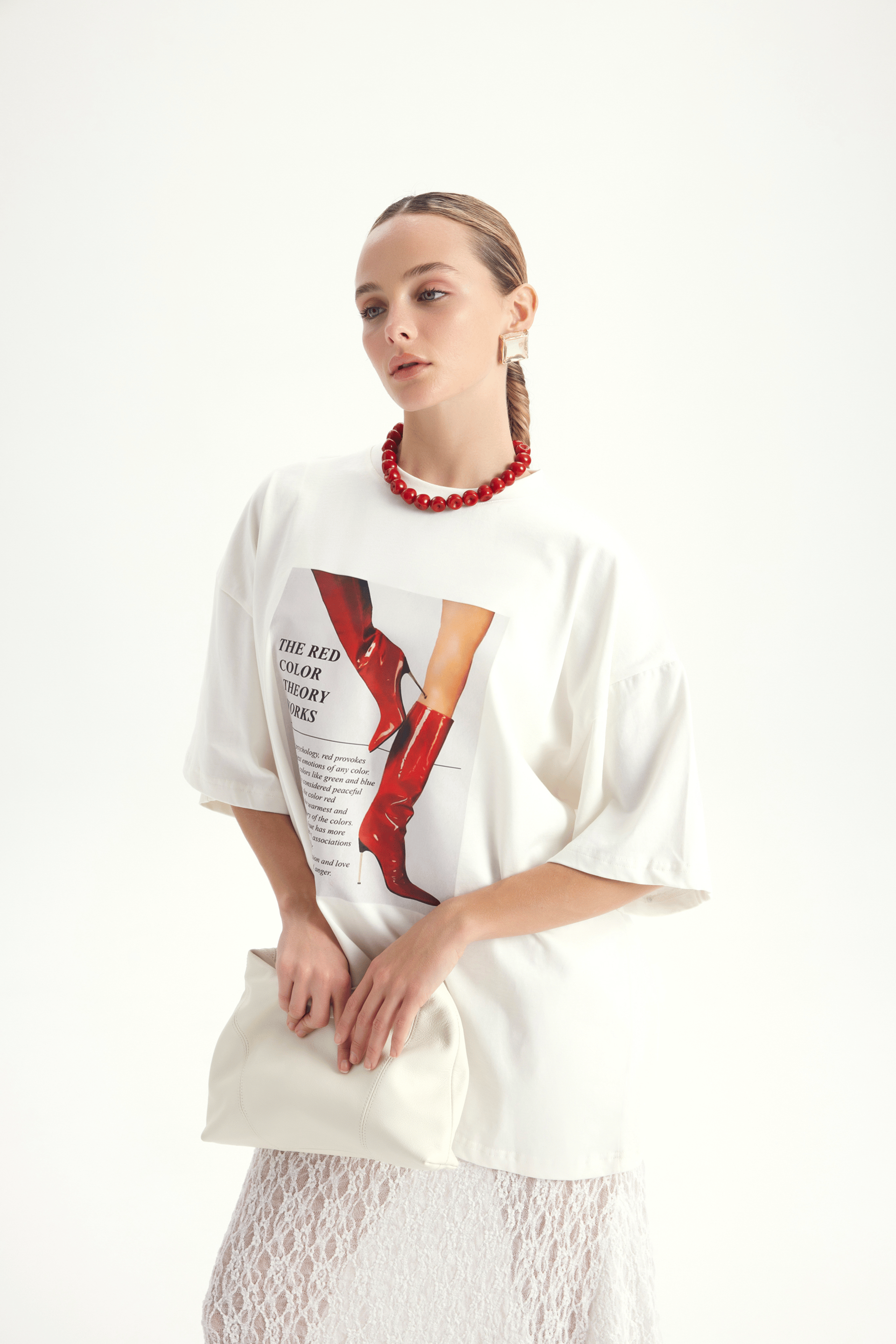 Theory Oversize Beyaz T-Shirt