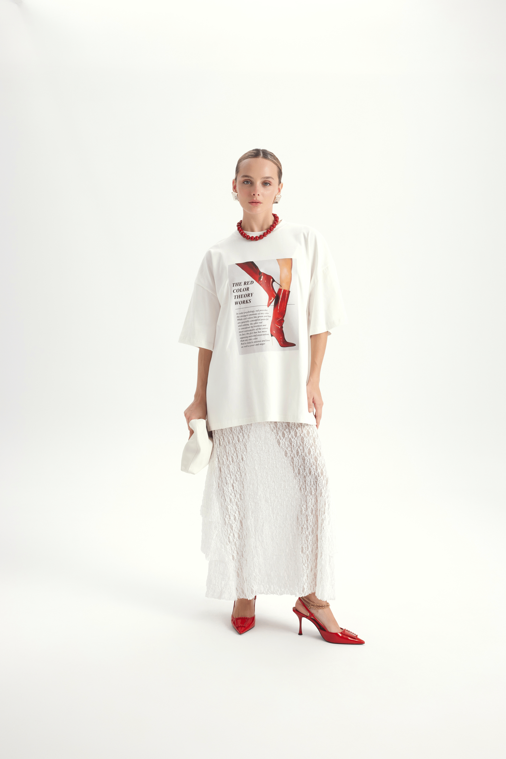 Theory Oversize Beyaz T-Shirt