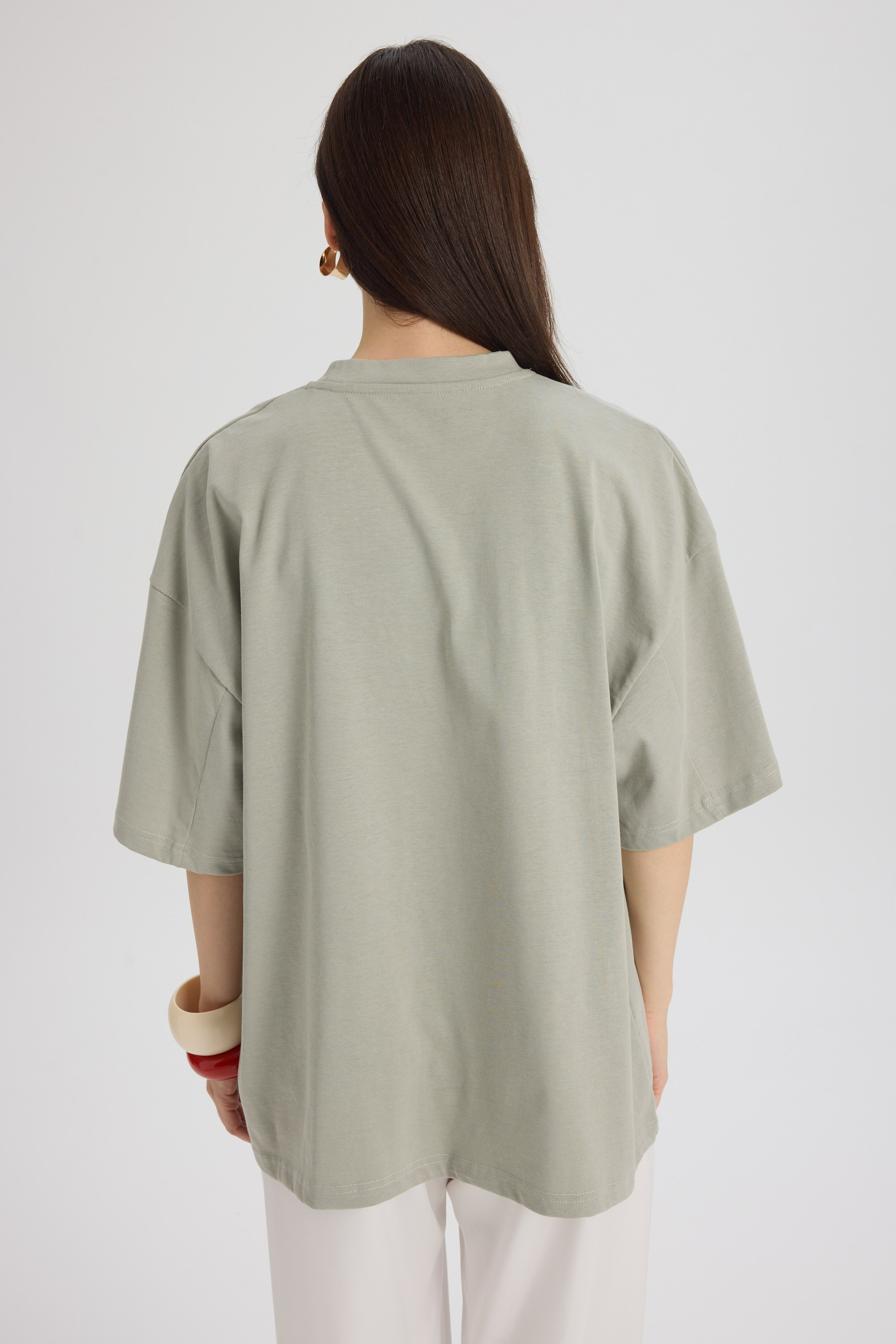 Theory Oversize Gri T-Shirt