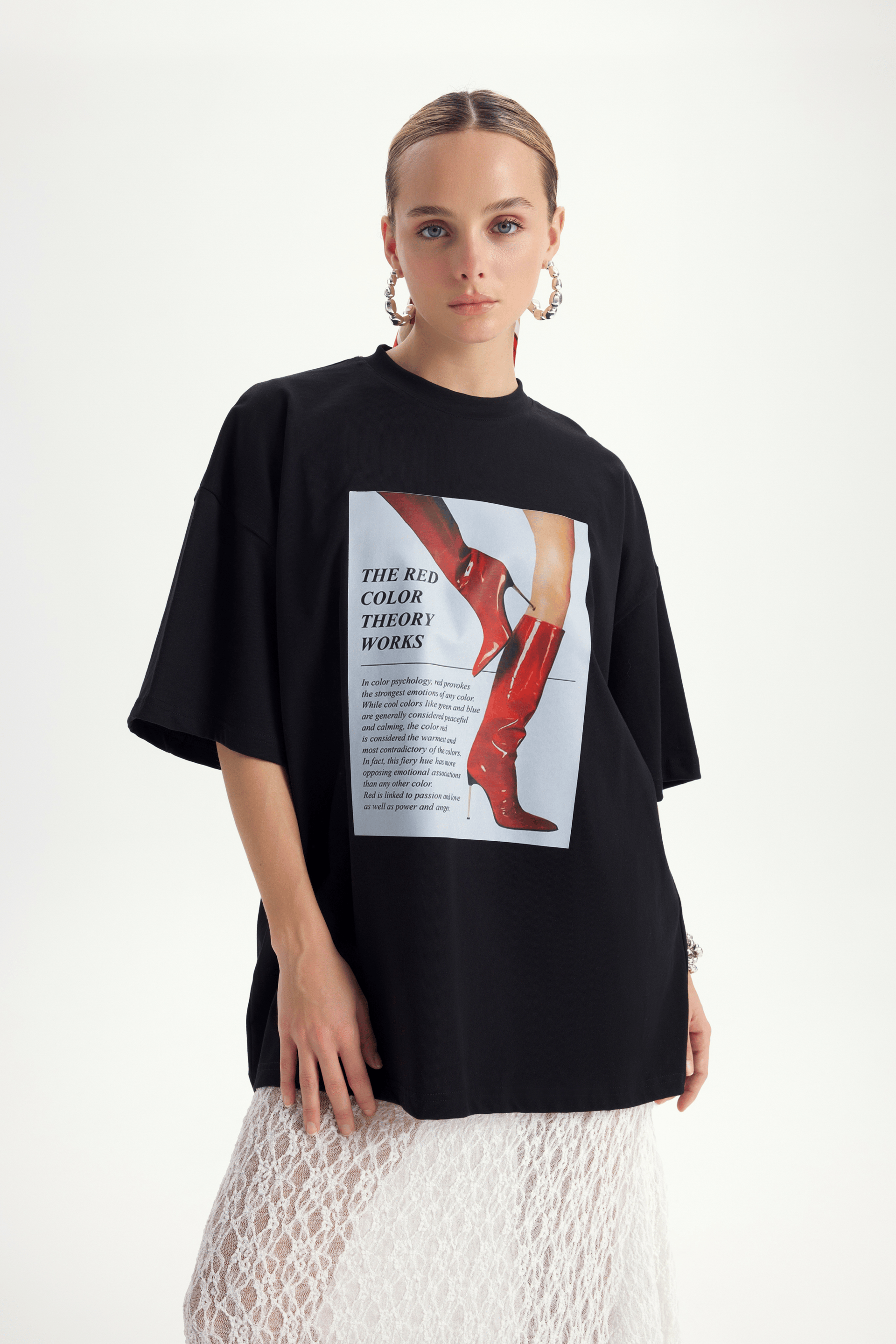 Theory Oversize Siyah T-Shirt